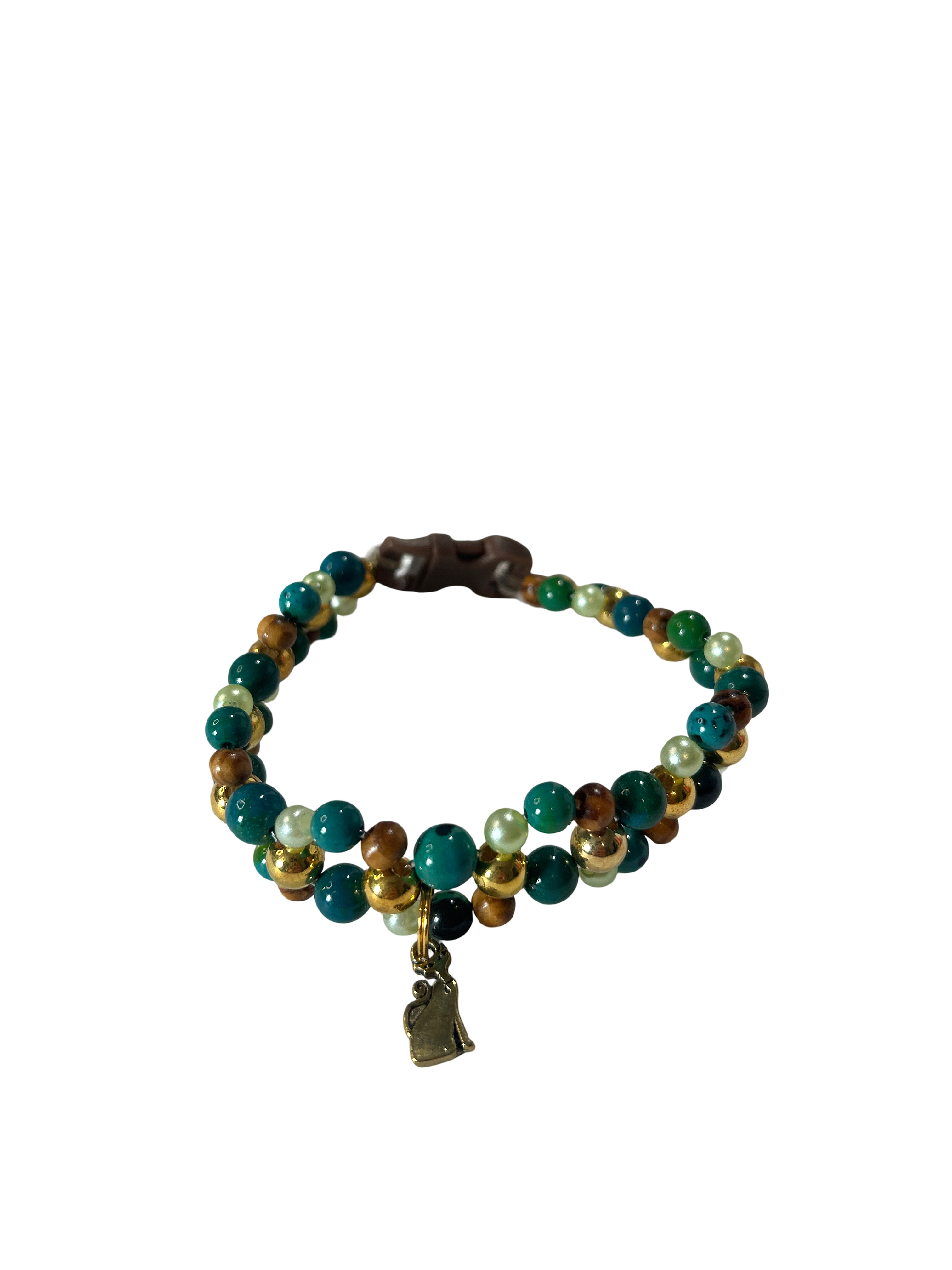 Collier chat tressé 9 pouces Chrysocolle