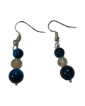 Boucle d’oreille œil de tigre bleu et citrine