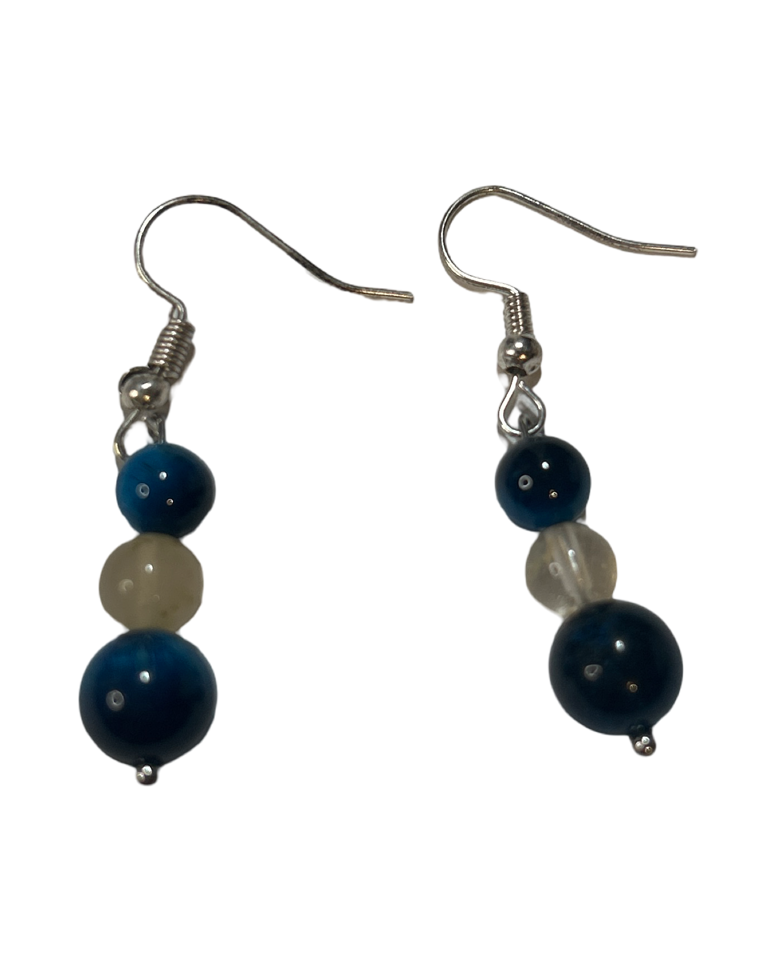 Boucle d’oreille œil de tigre bleu et citrine