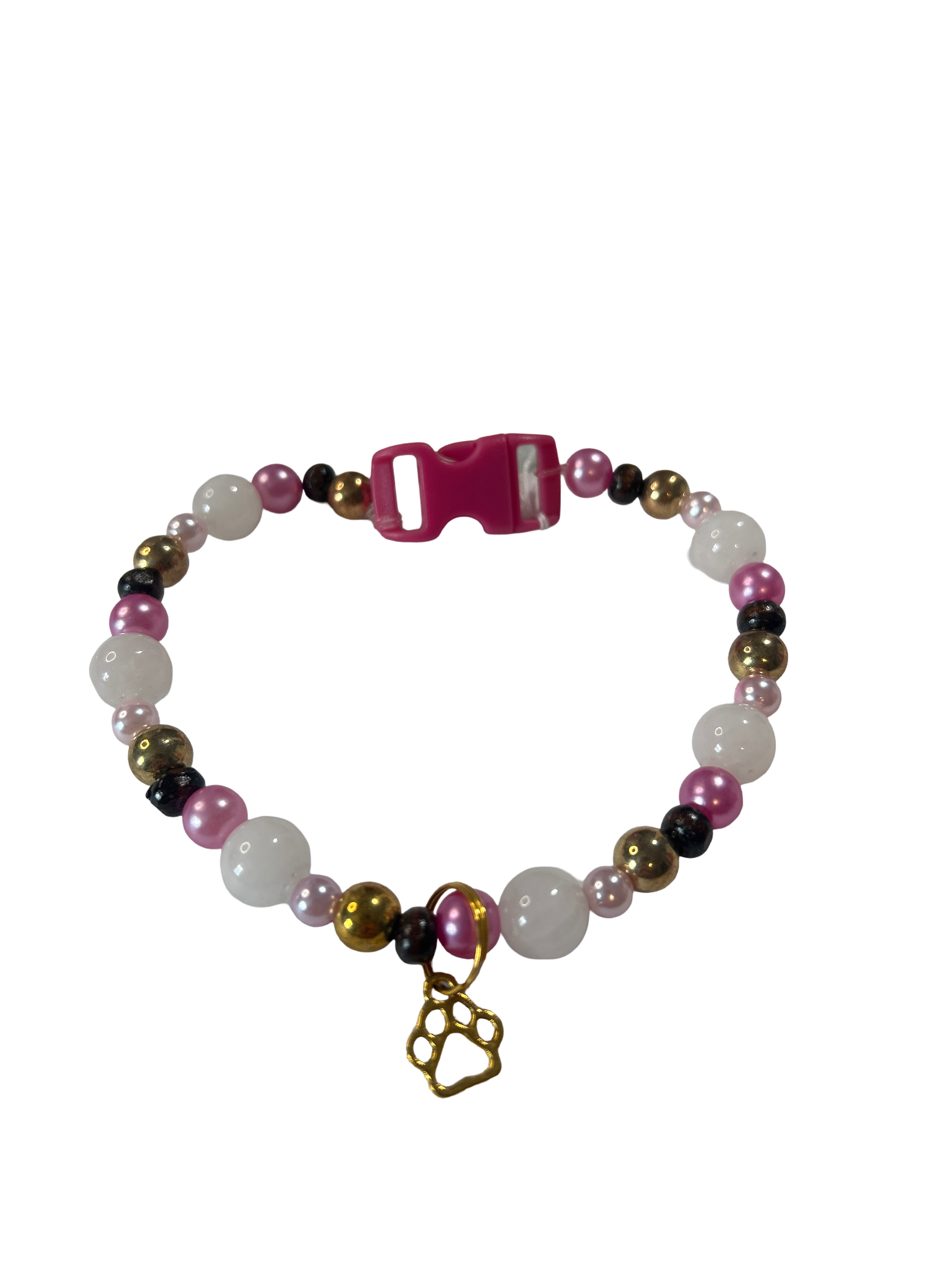 Collier chat fil élastique 10 pouces Quartz rose