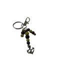 Porte clé œil de taureau et jade de chine