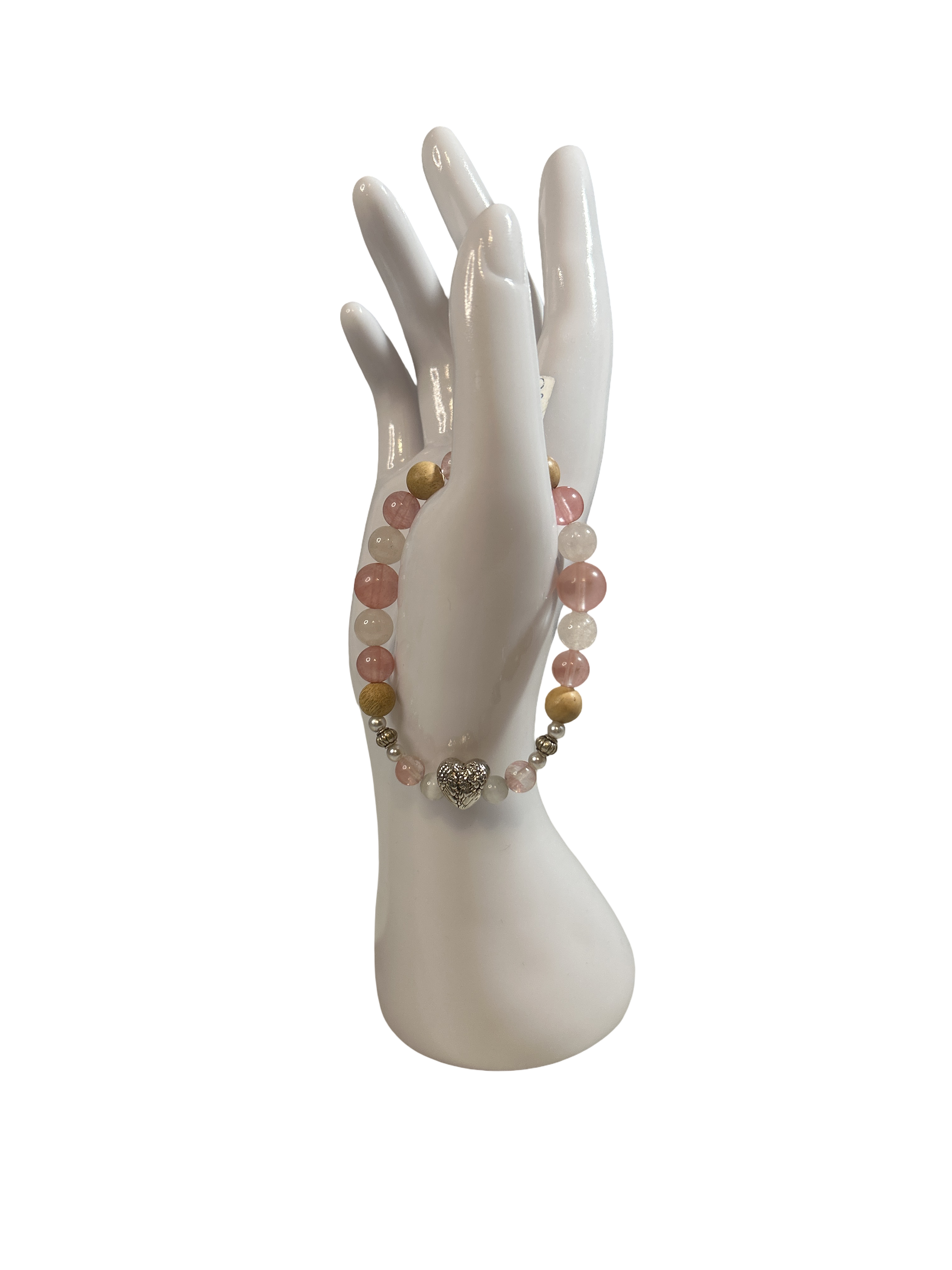 Bracelet Quartz cerise et pierre de lune