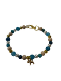 Collier chien fil élastique 11.5 pouces apatite bleue