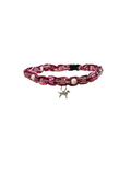 Collier tressé chien 16 pouces œil de chat rose