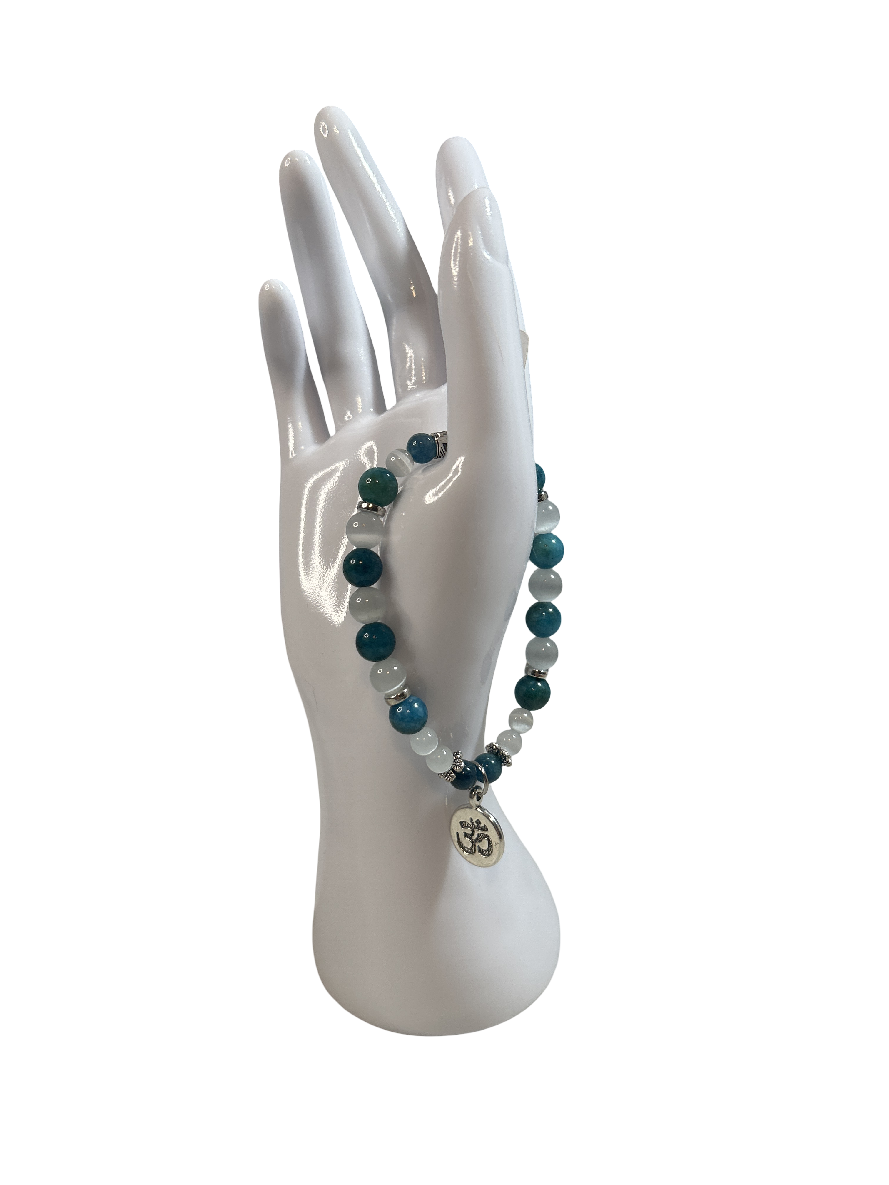 Bracelet pierre de lune et apatite bleue