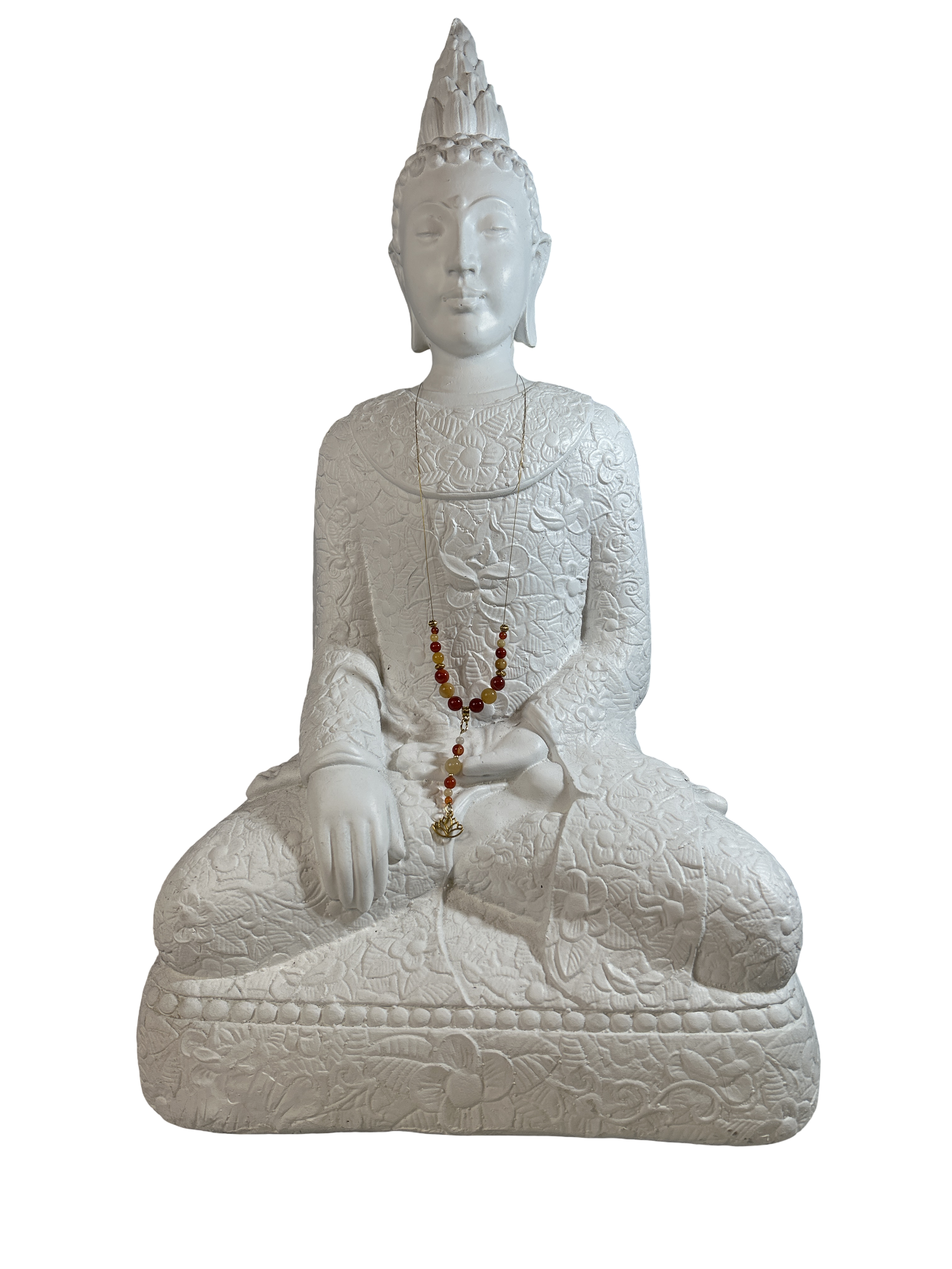 Collier avec fil d’acier inoxydable cornaline et topaze