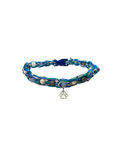 Collier tressé chien 20 pouces aigue marine