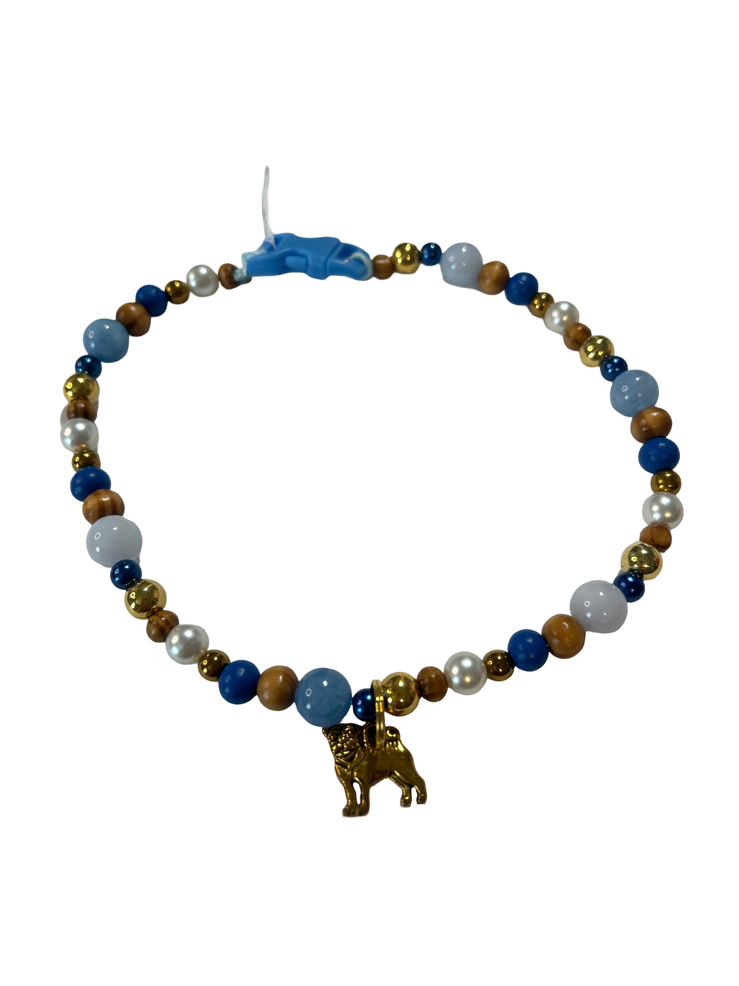 Collier chien fil nylon 14.5 pouces aigue marine