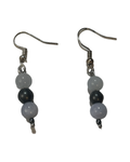 Boucle d’oreille aigue marine et hématite brute