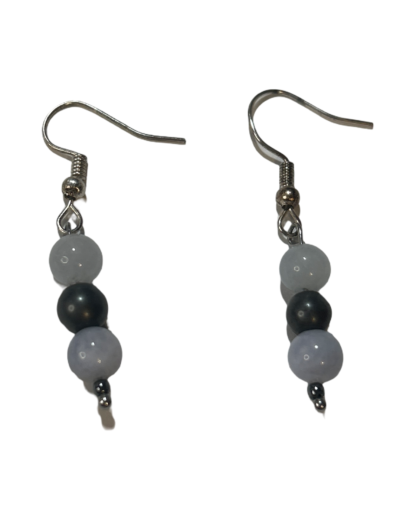 Boucle d’oreille aigue marine et hématite brute