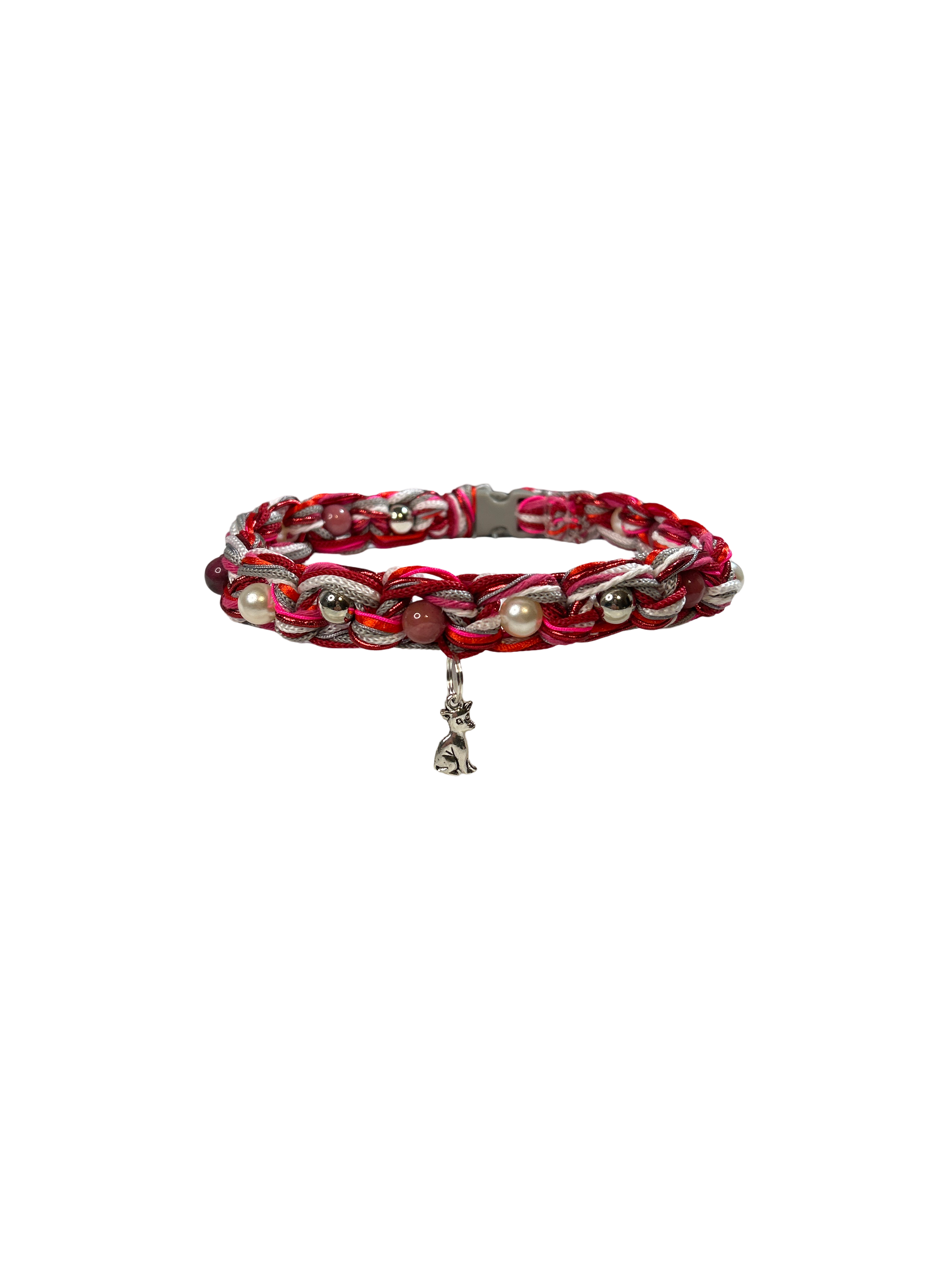 Collier chien 15 pouces rhodochrosite