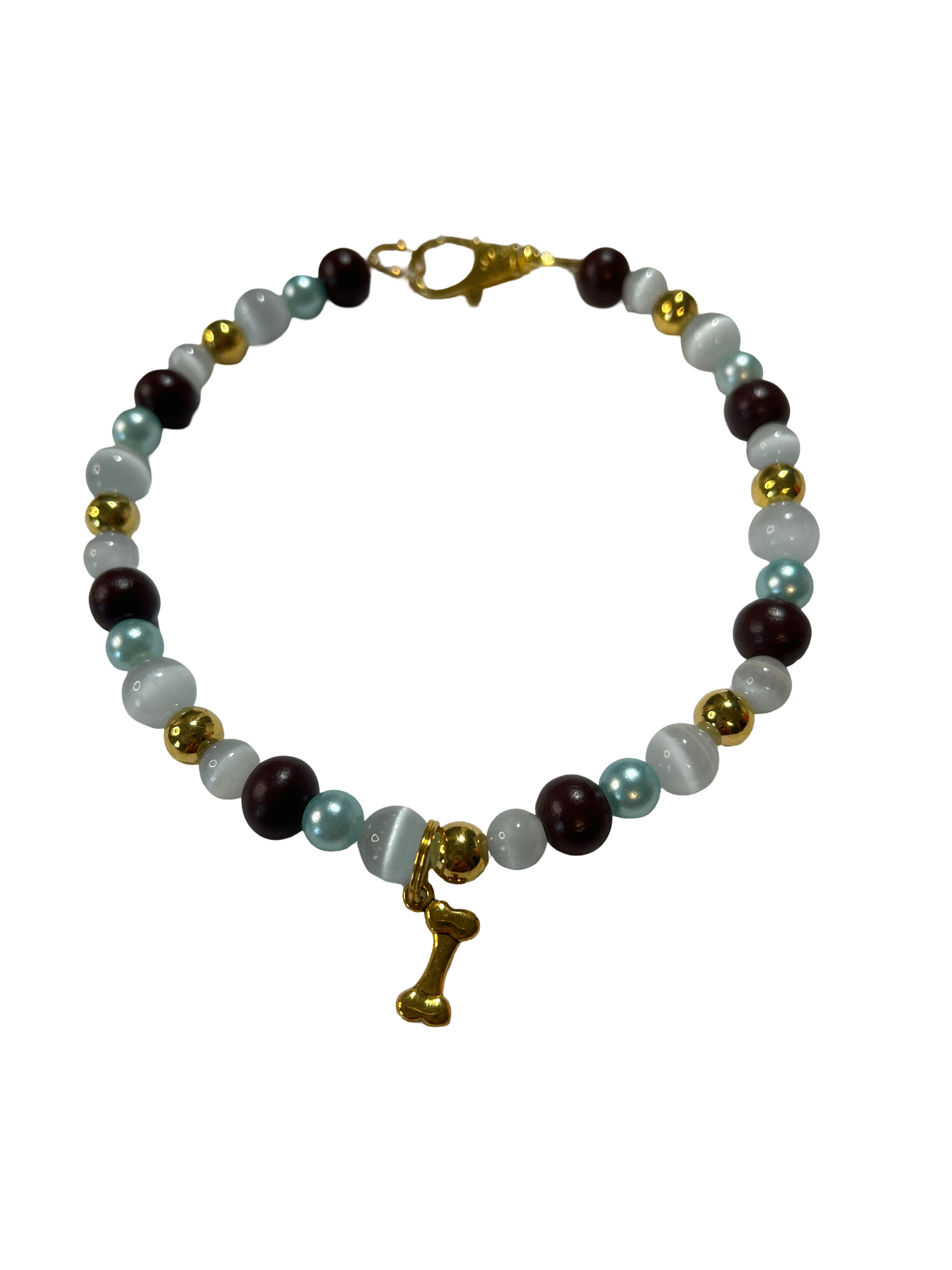 Collier chien fil élastique 13 pouces pierre de lune