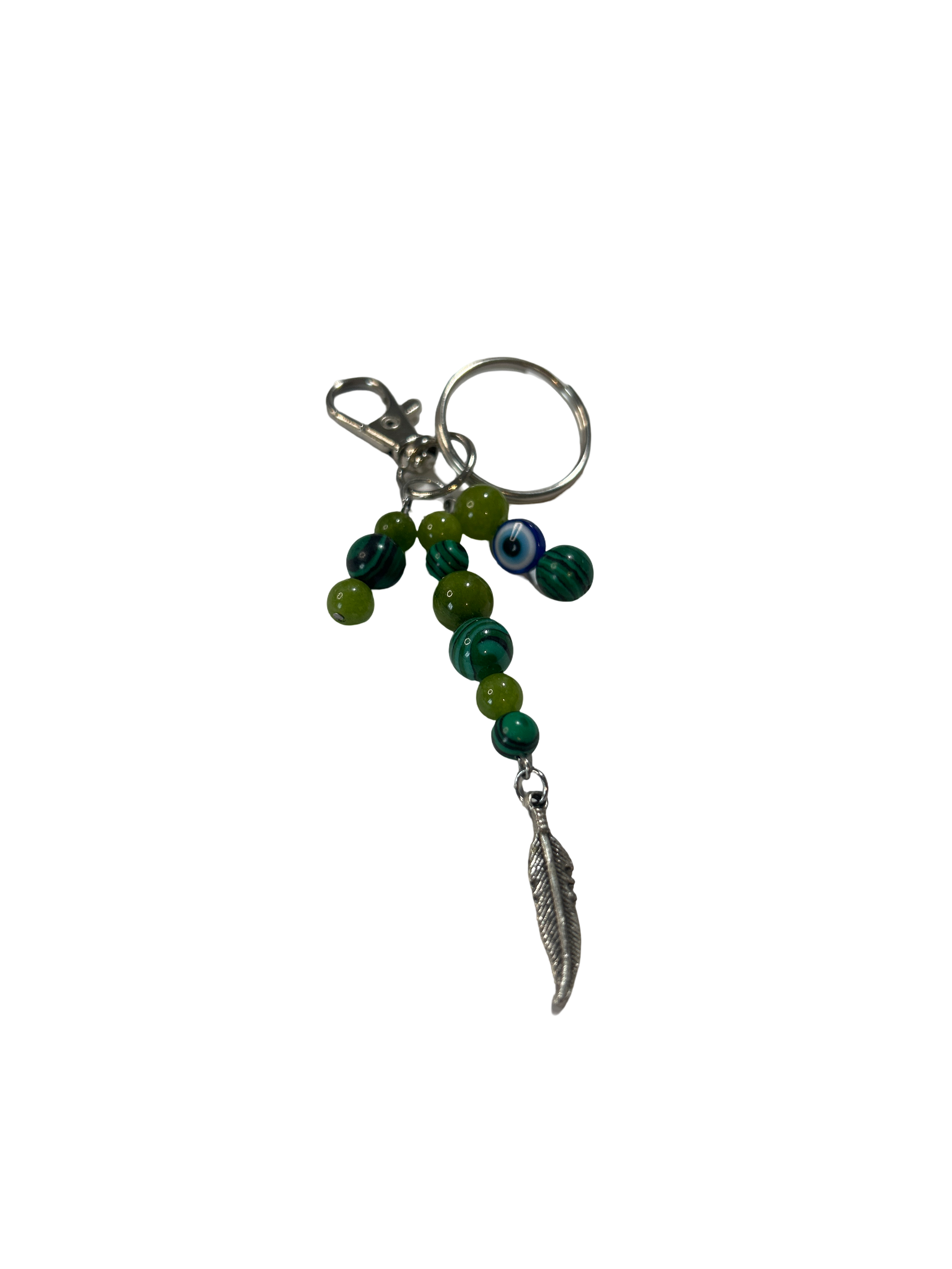 Porte clé péridot et malachite