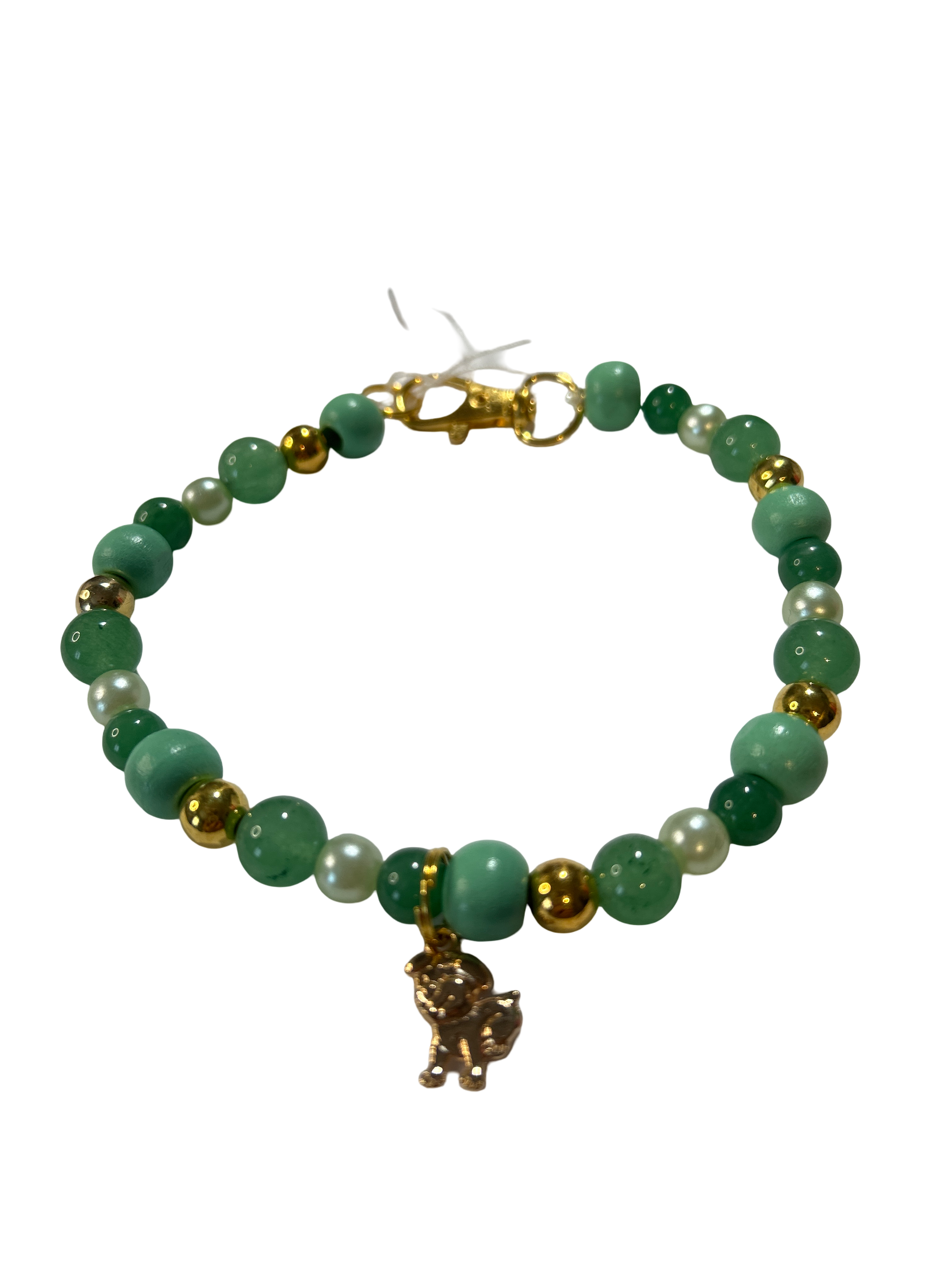 Collier chien fil élastique 11.5 pouces aventurine verte