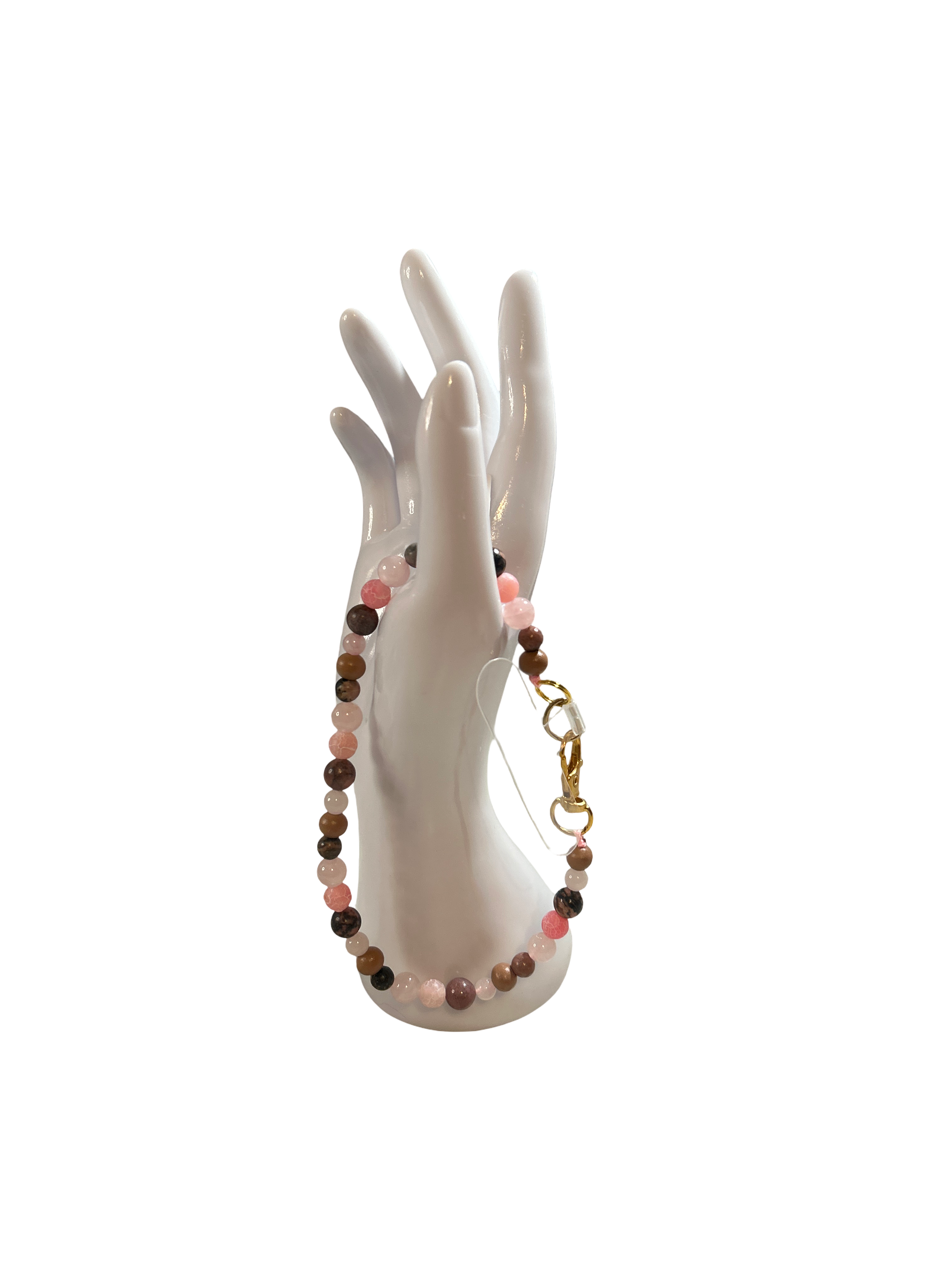 Attache cellulaire Rhodonite et quartz rose