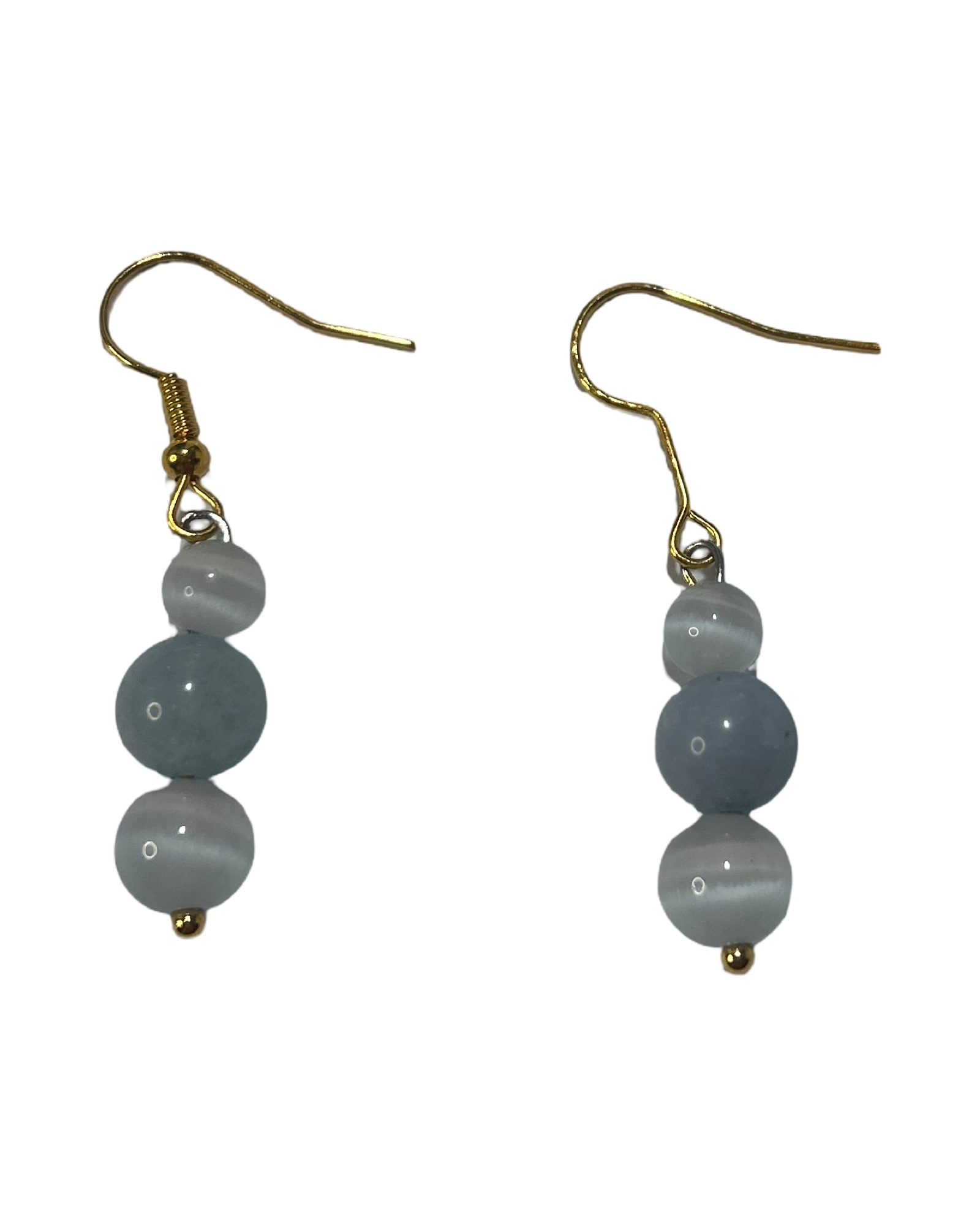 Boucle d’oreille calcédoine et pierre de lune