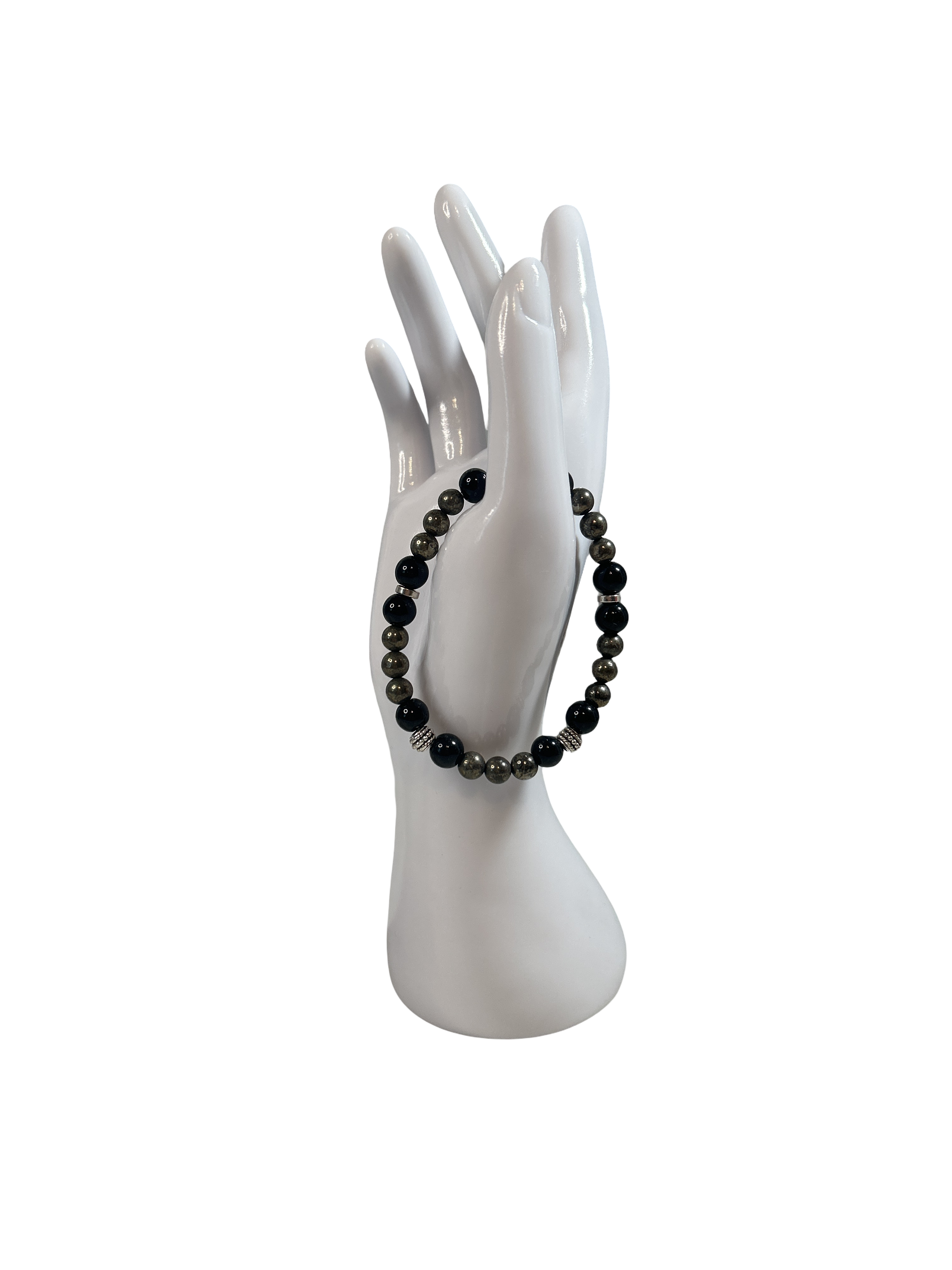 Bracelet homme pyrite et onyx