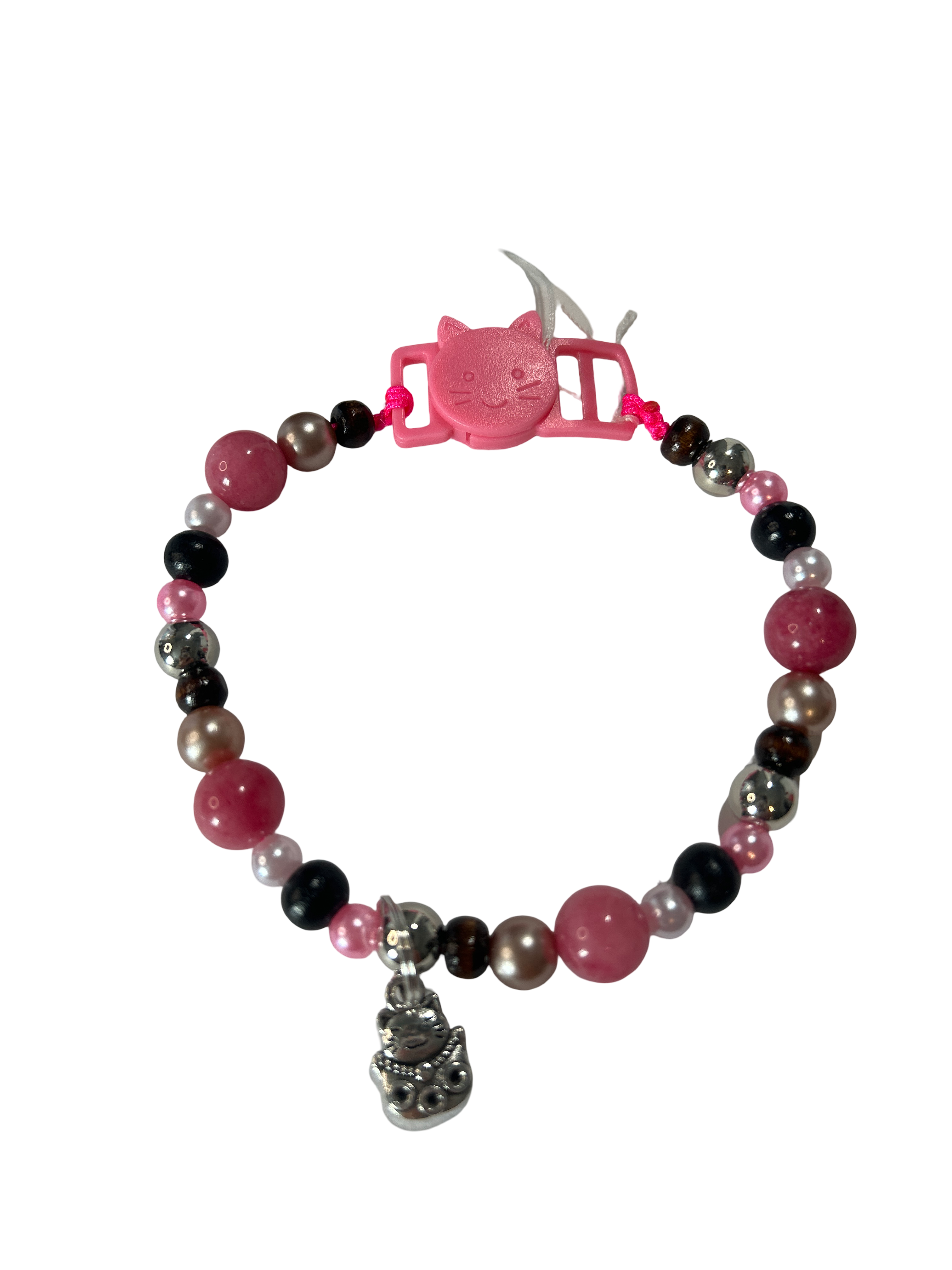 Collier chat fil nylon 9 pouces rhodochrosite