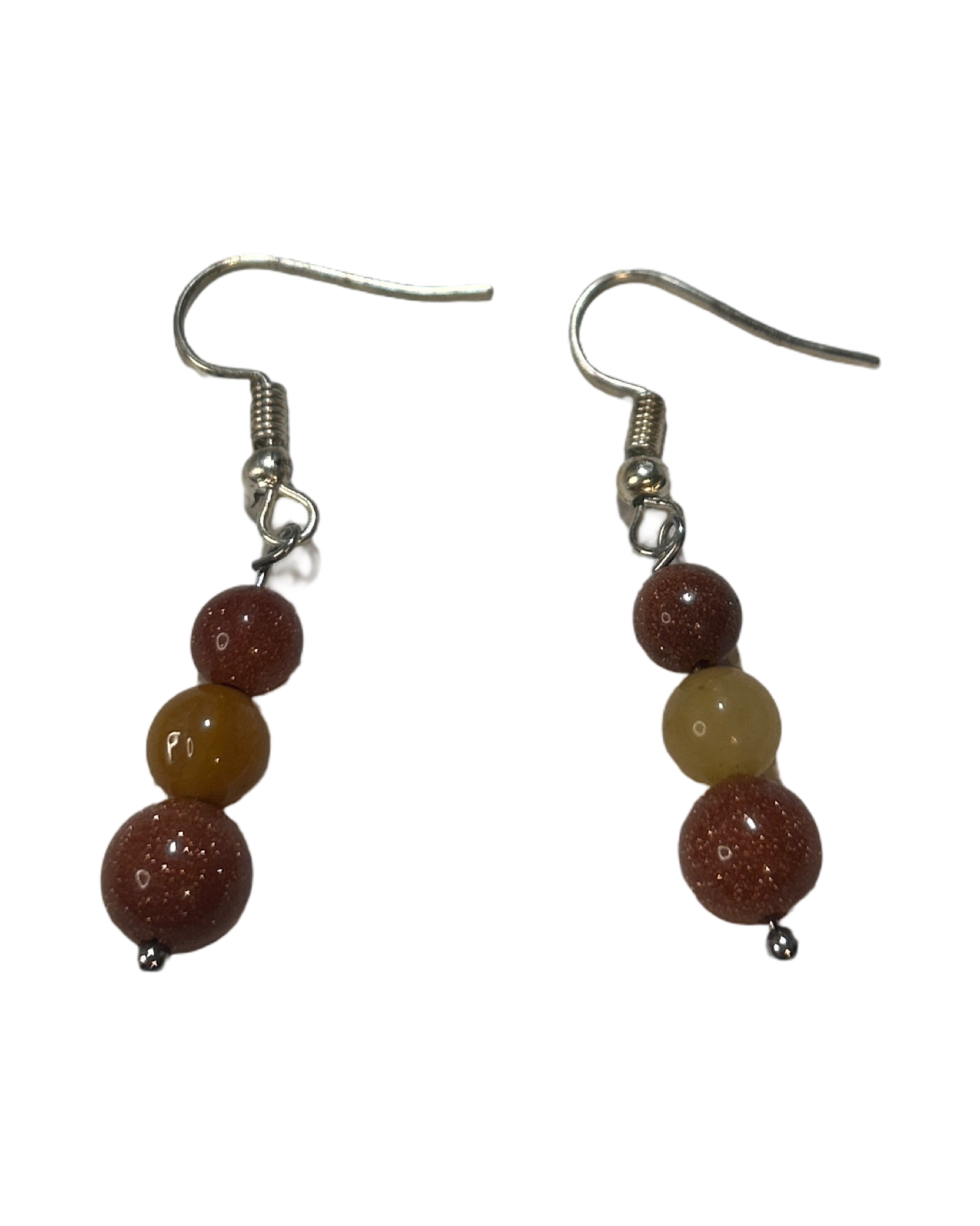 Boucle d’oreille pierre de sable d’or et topaze