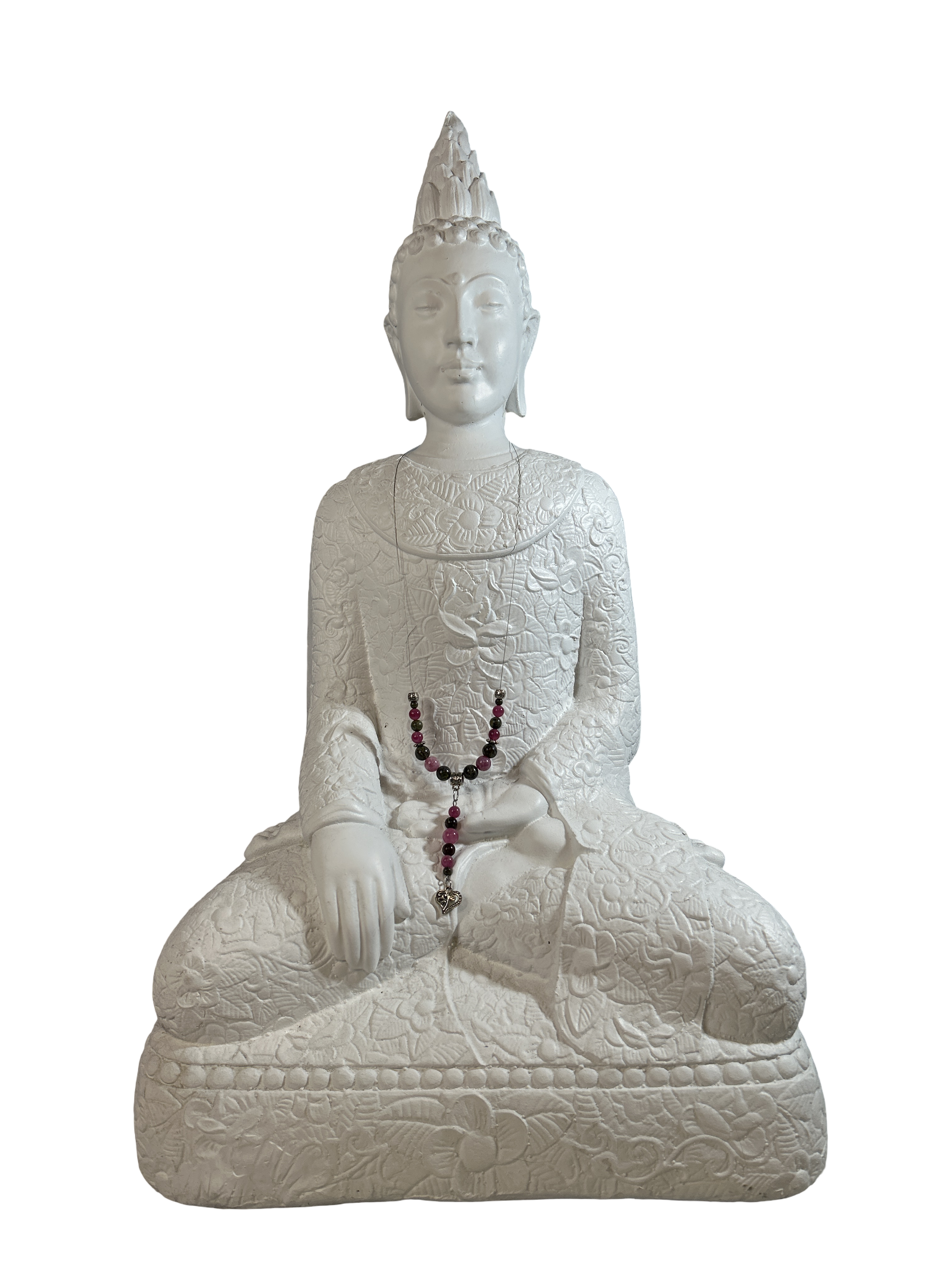 Collier avec fil d’acier inoxydable jaspe sang de dragon et quartz fraise