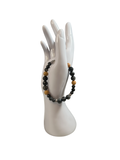 Bracelet homme hématite brute et Larvikite