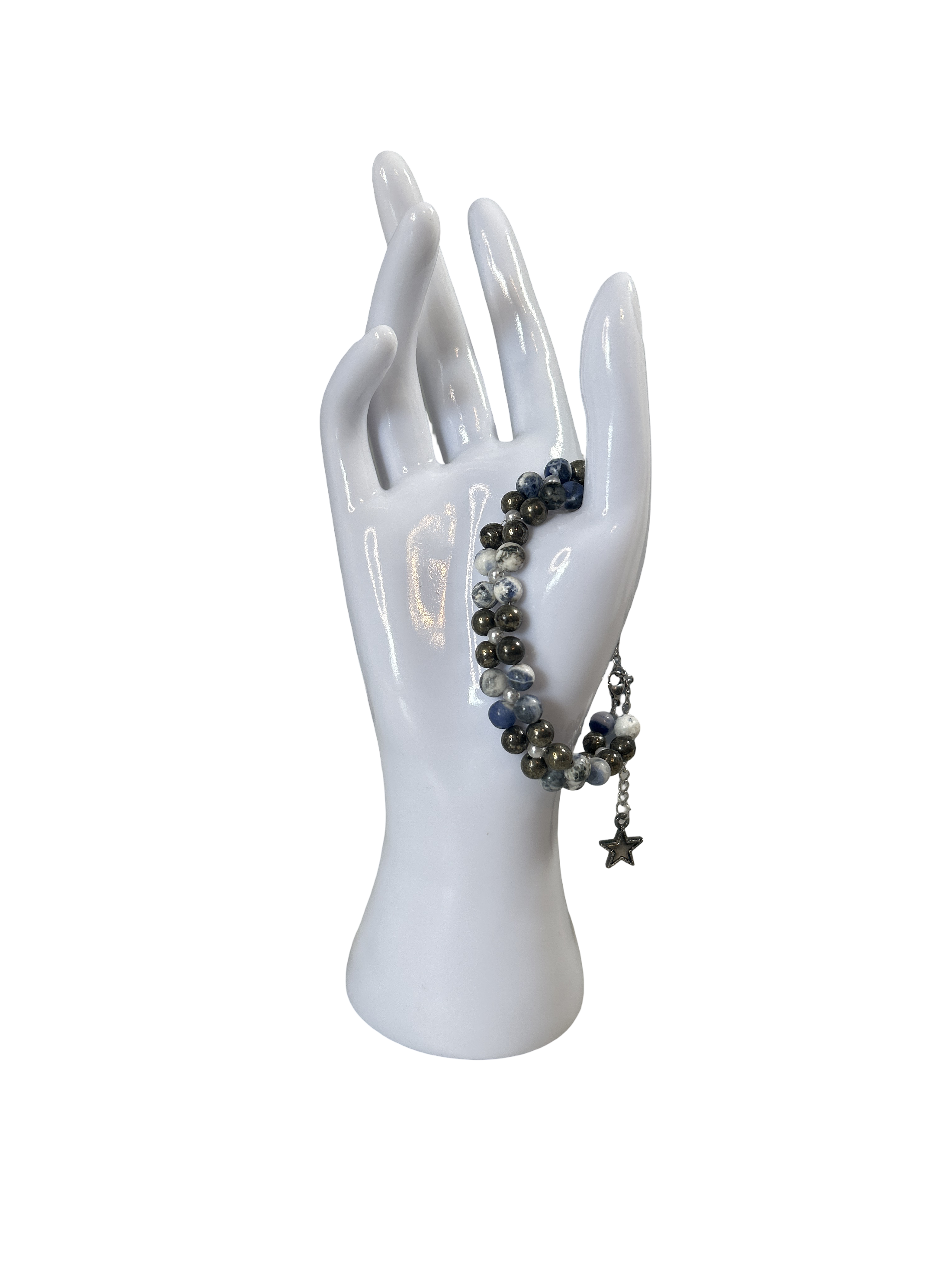 Bracelet tressé pyrite et sodalite