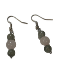 Boucle d’oreille jaspe sésame et quartz rose