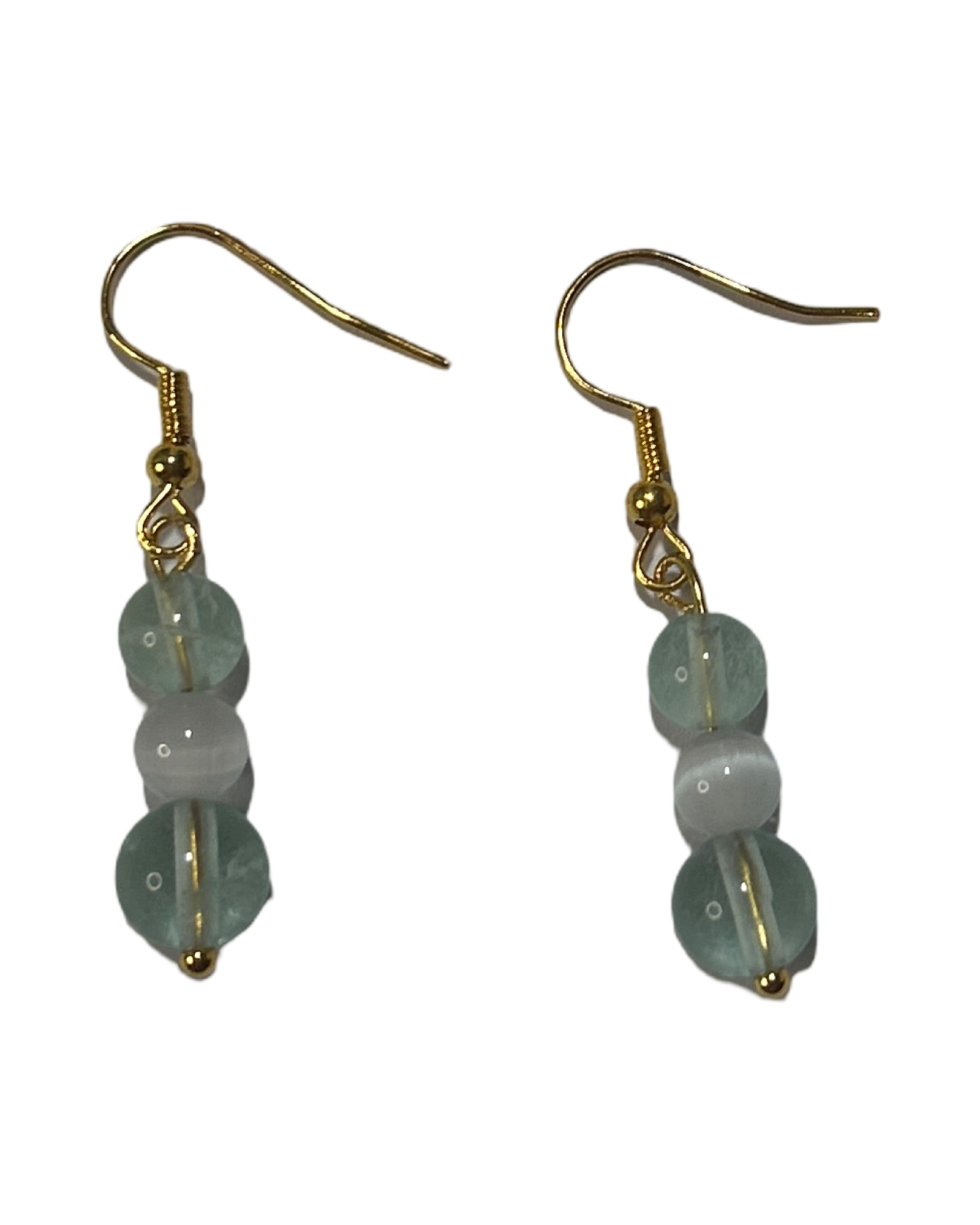 Boucle d’oreille fluorite et pierre de lune