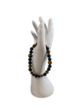 Bracelet homme œil de tigre et pierre de lave