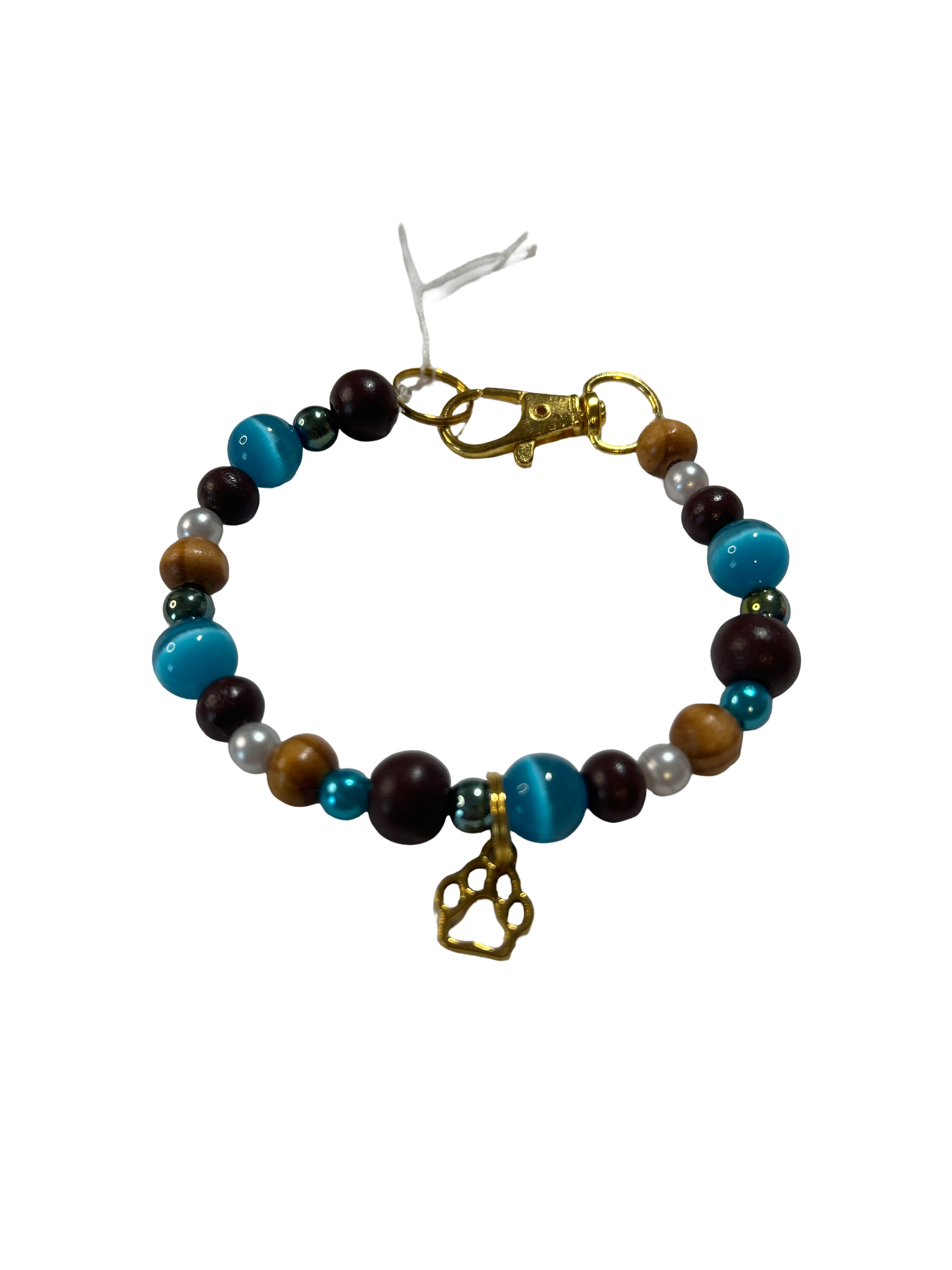 Collier chien fil élastique 8.5 pouces œil de chat bleu