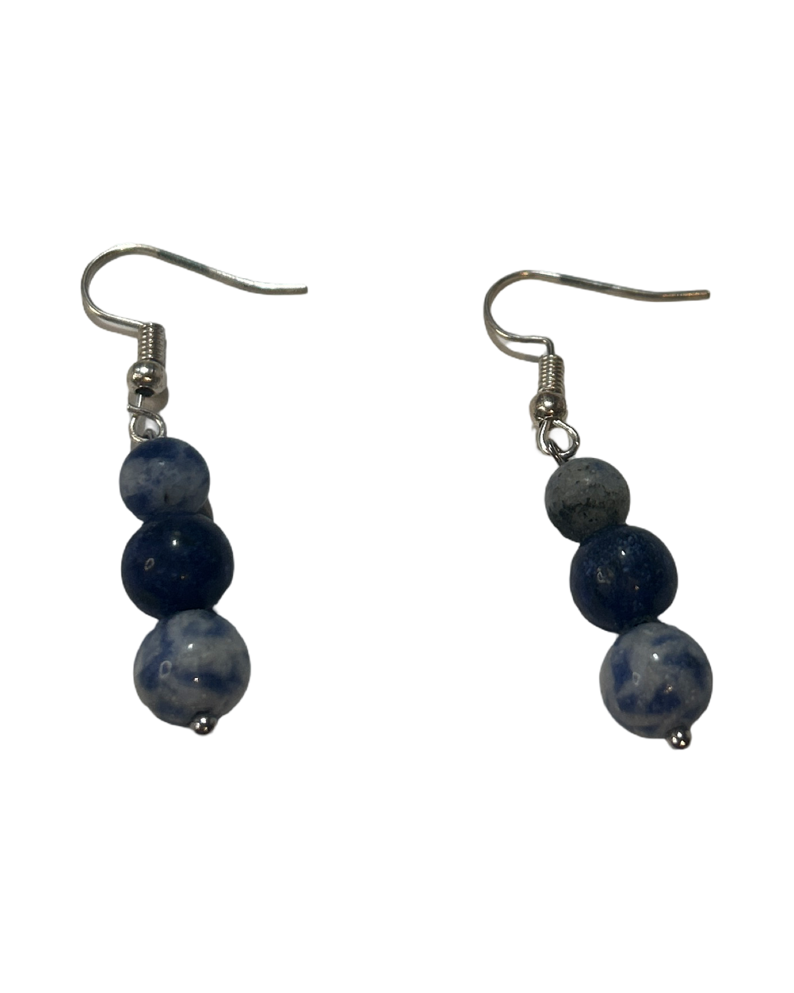 Boucle d’oreille jaspe pois bleu et lapis lazuli