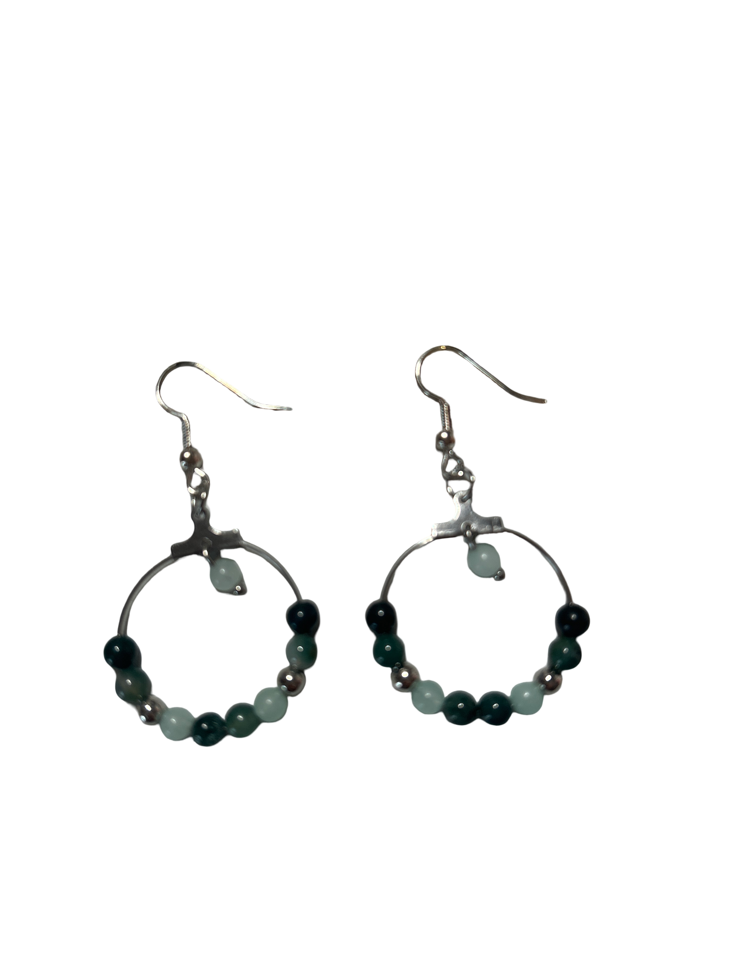 Boucle d’oreille amazonite et agate mousse