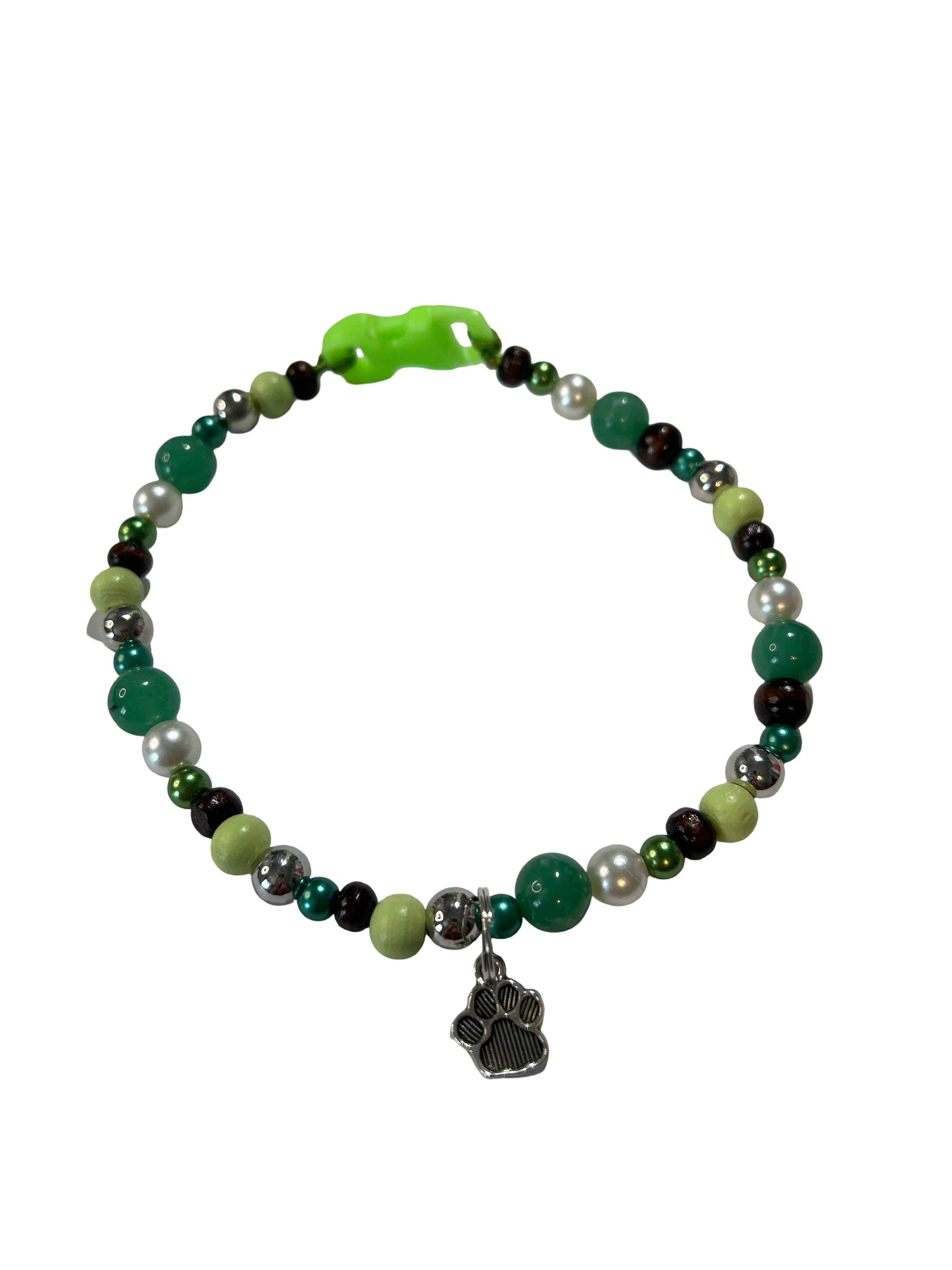 Collier chien fil nylon 12 pouces aventurine verte