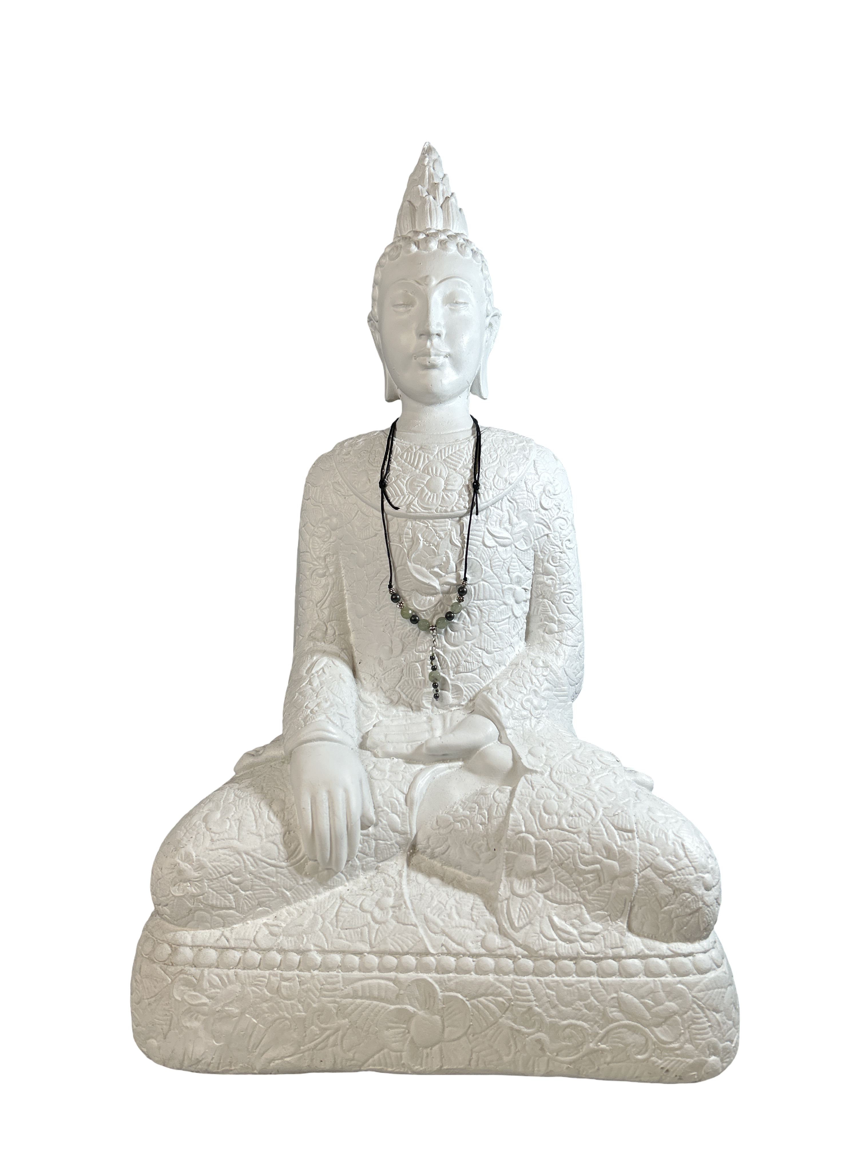 Collier ajustable hématite brute et prehnite