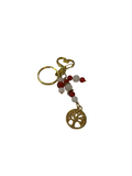 Porte clé jade blanche et agate rouge