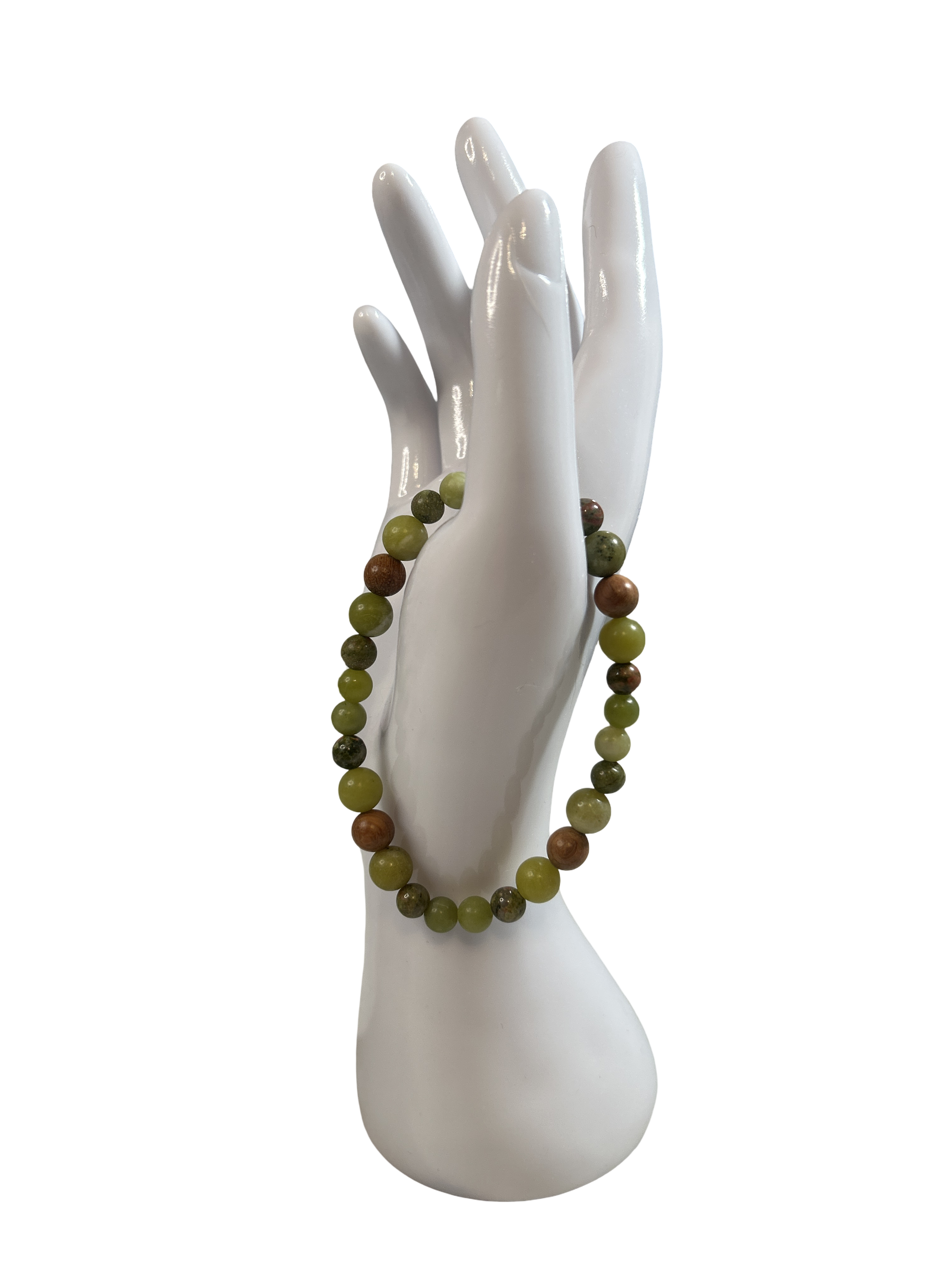 Bracelet homme jade de chine et unakite