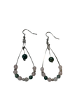 Boucle d’oreille agate mousse et quartz rose