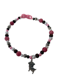 Collier chien fil nylon 12.5 pouces rhodochrosite