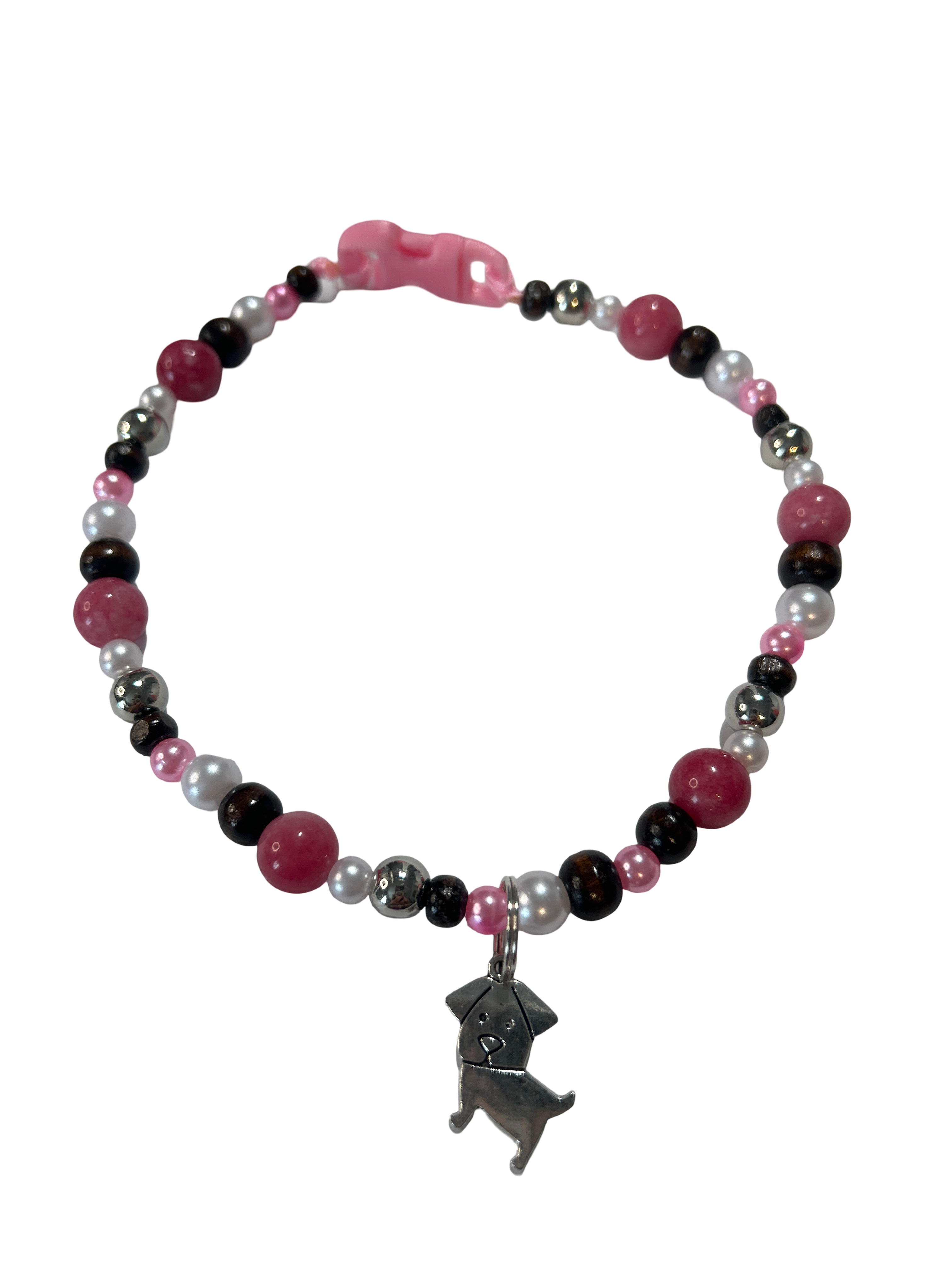 Collier chien fil nylon 12.5 pouces rhodochrosite