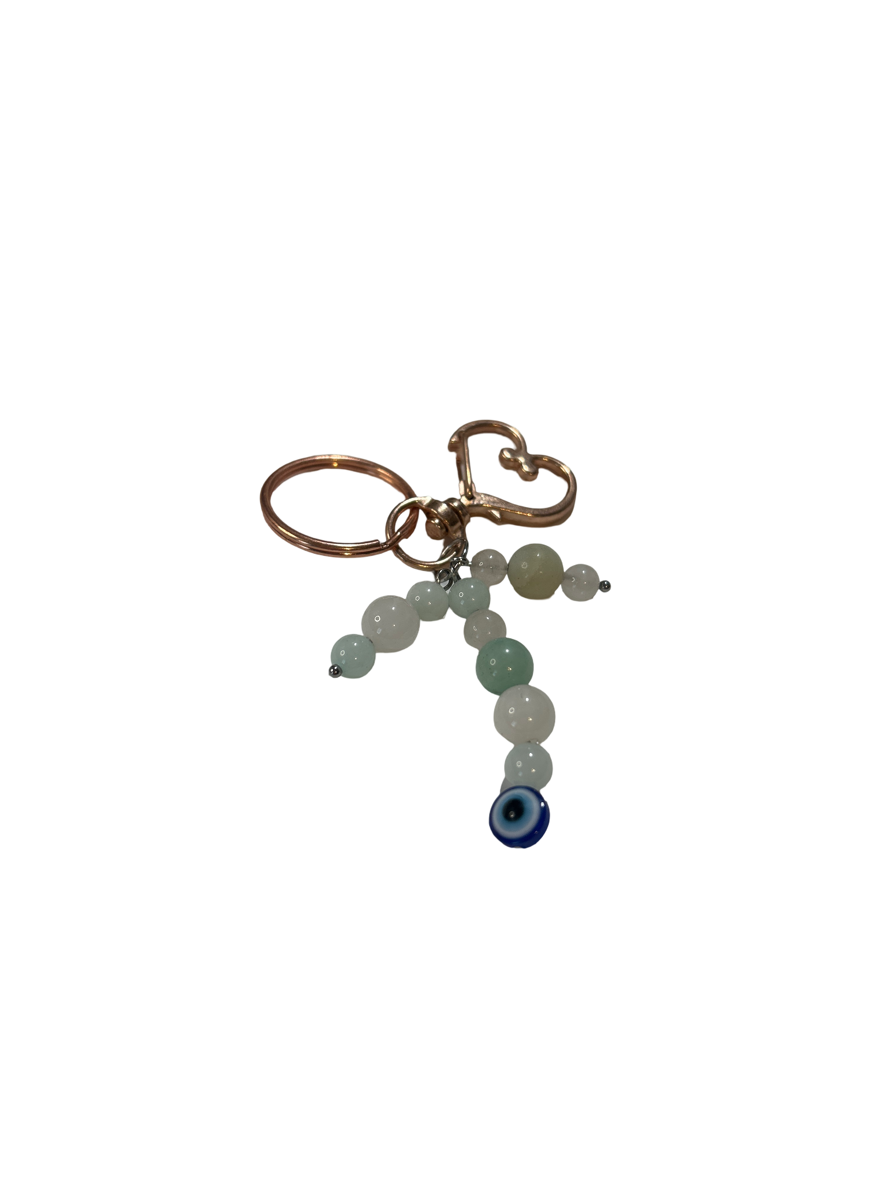 Porte clé amazonite et quartz rose