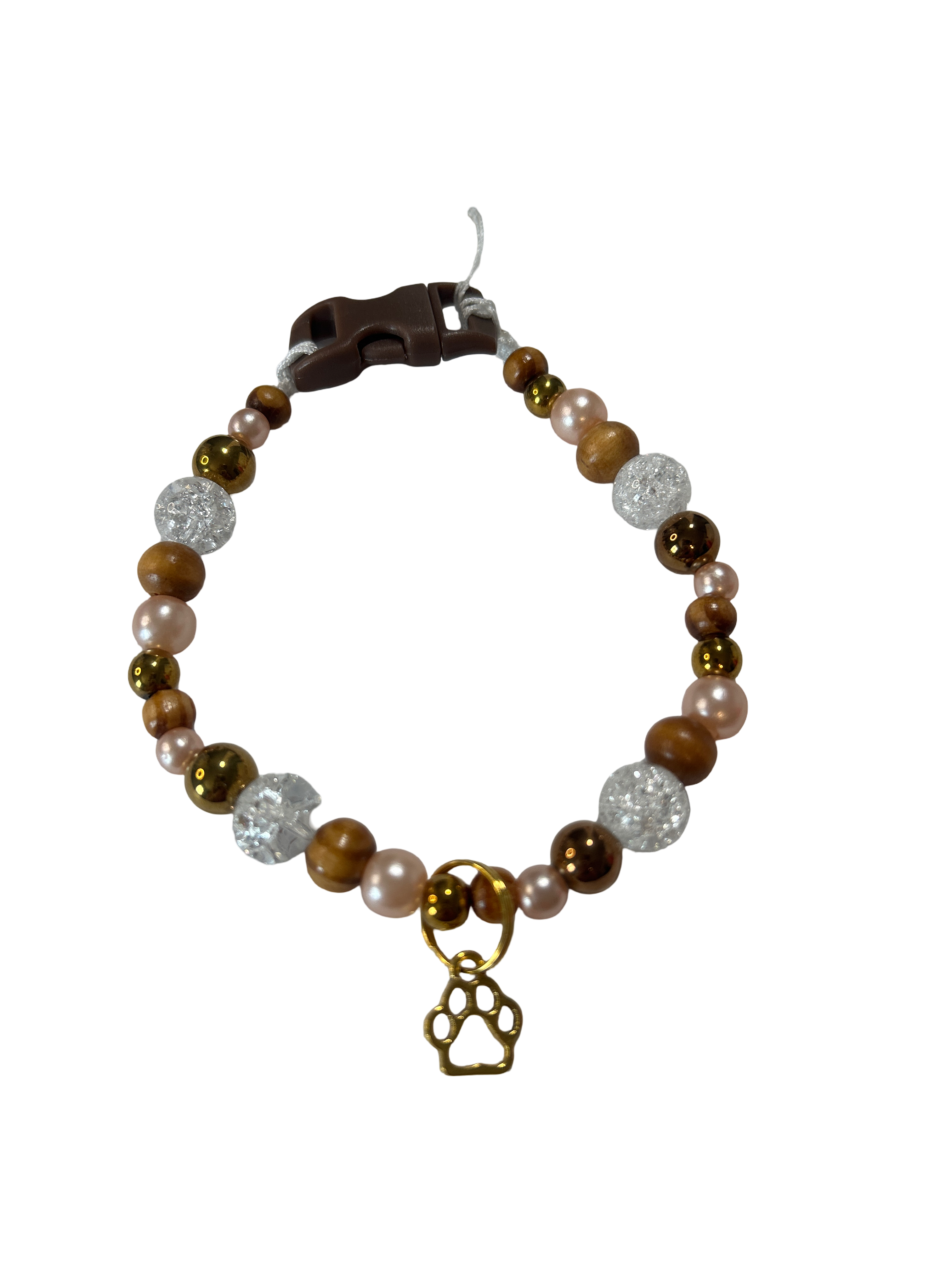 Collier chien fil nylon 9 pouces Quartz naturel fissuré