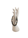 Bracelet homme jaspe dalmatien et obsidienne