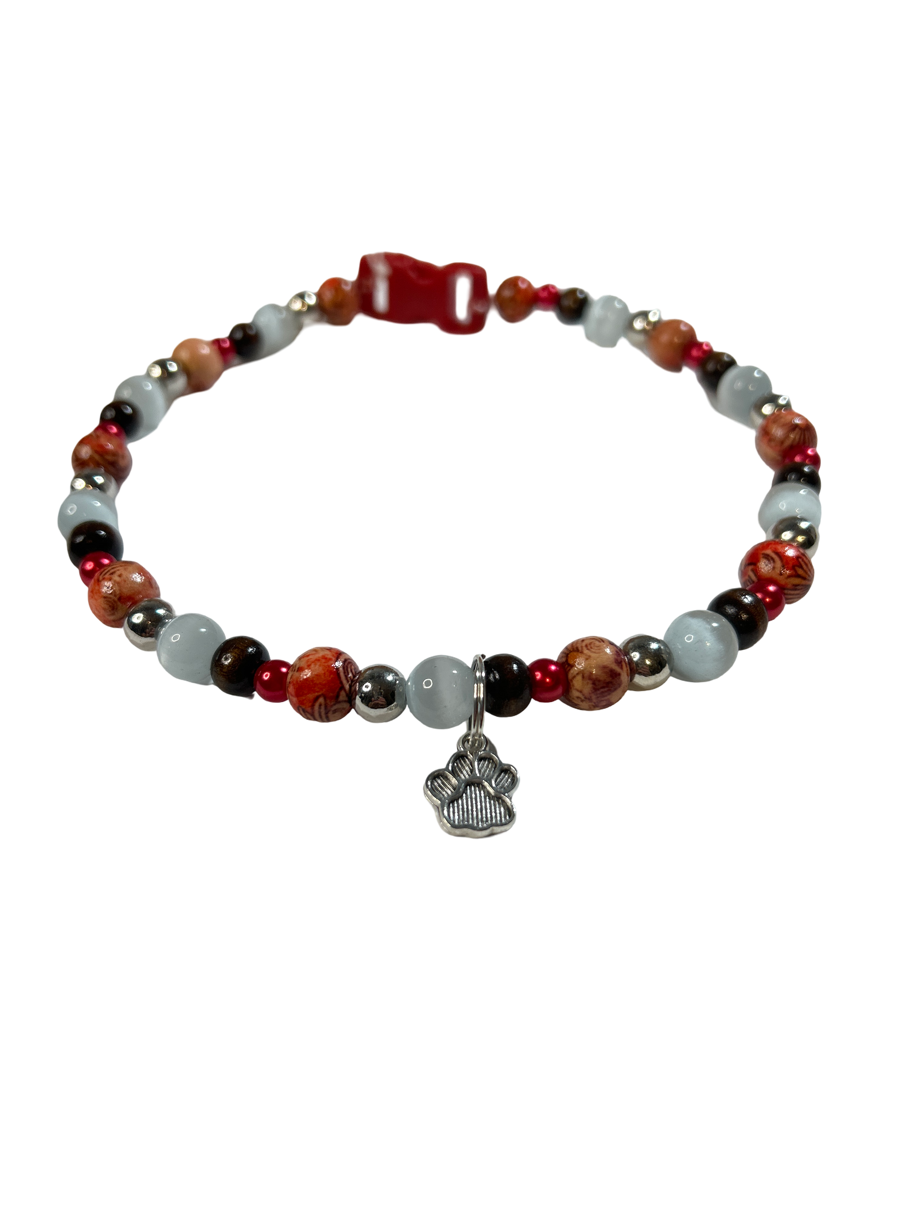 Collier chien fil élastique 15 pouces pierre de lune