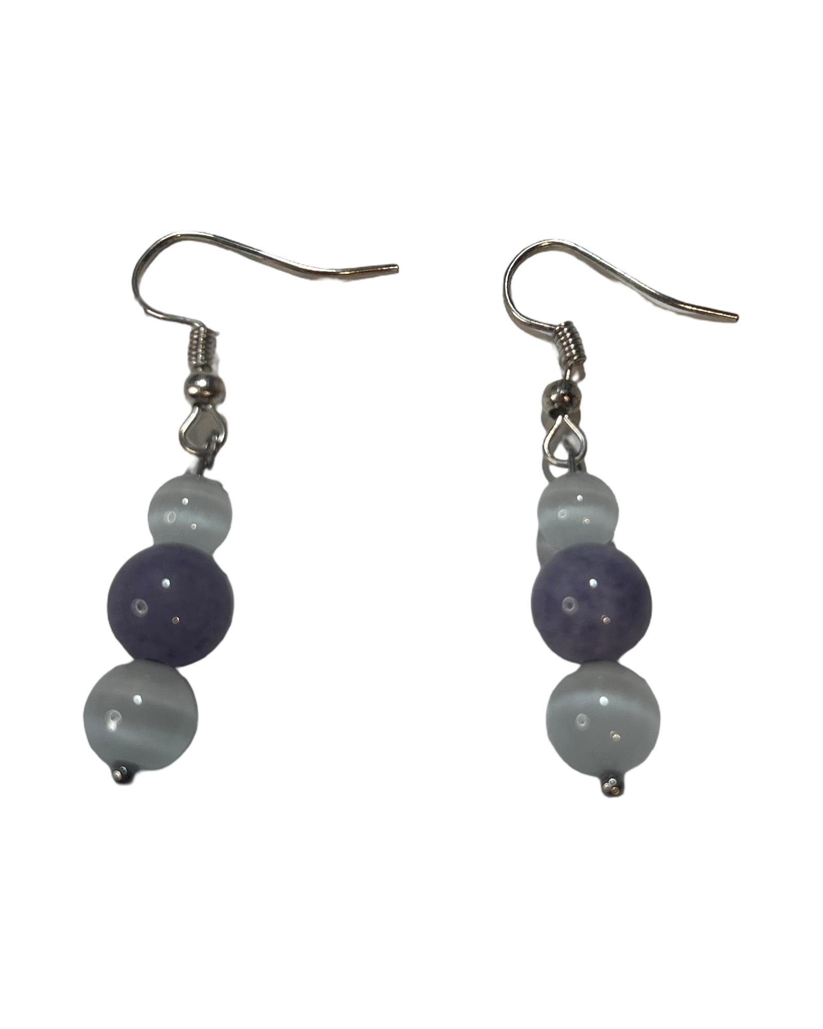 Boucle d’oreille Angélite et pierre de lune