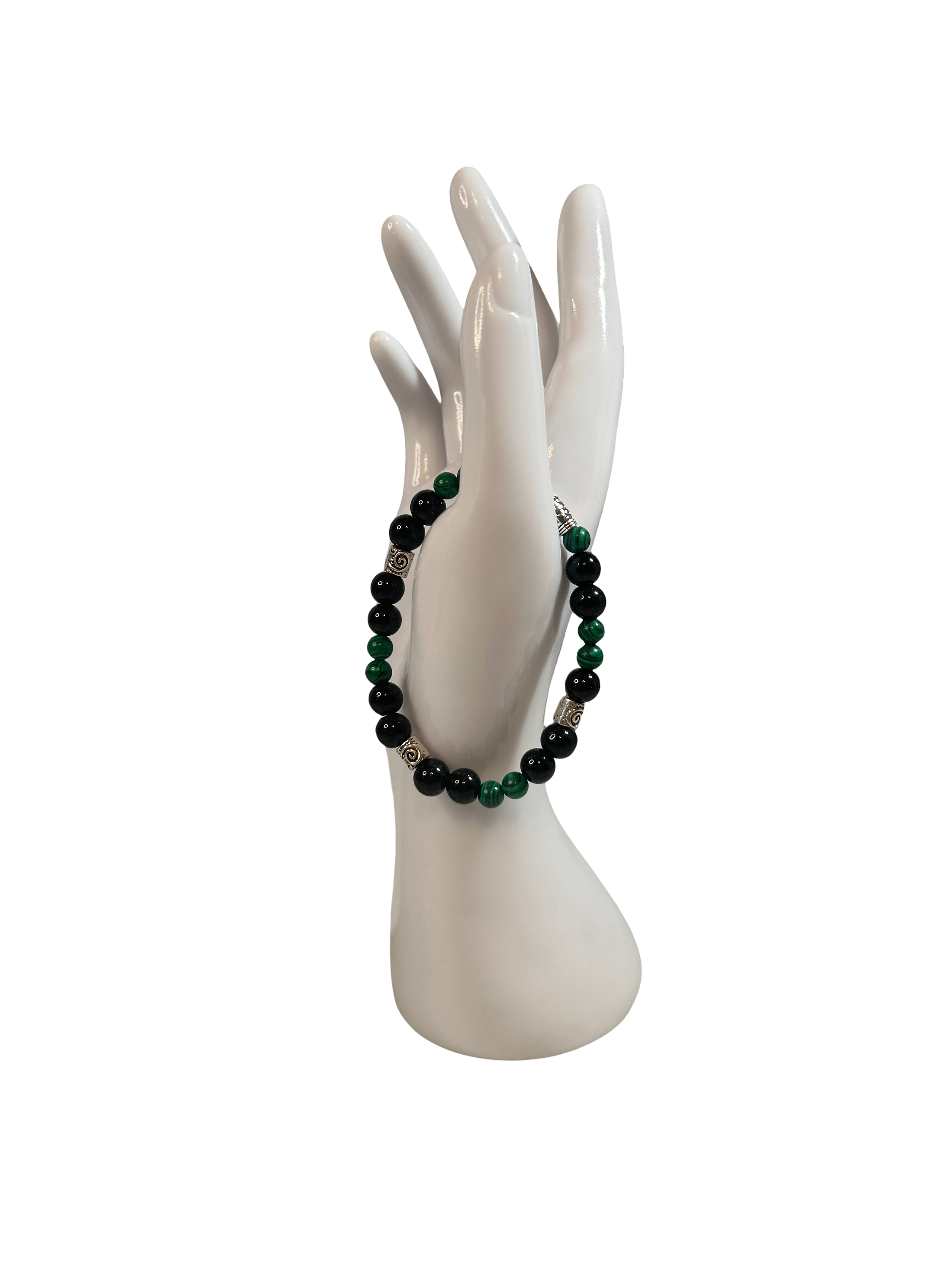 Bracelet homme onyx et malachite