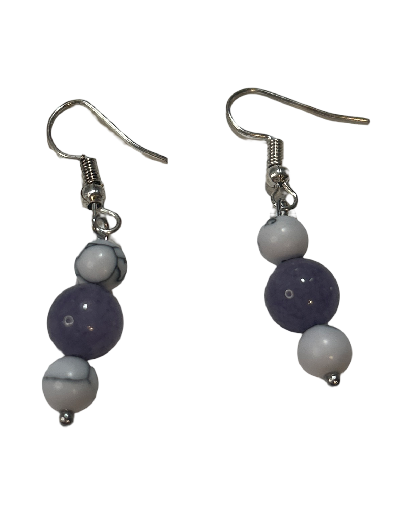 Boucle d’oreille howlite et Angélite