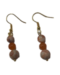 Boucle d’oreille jaspe ligne rouge et aventurine rose