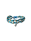 Collier chat tressé 10 pouces œil de chat bleu