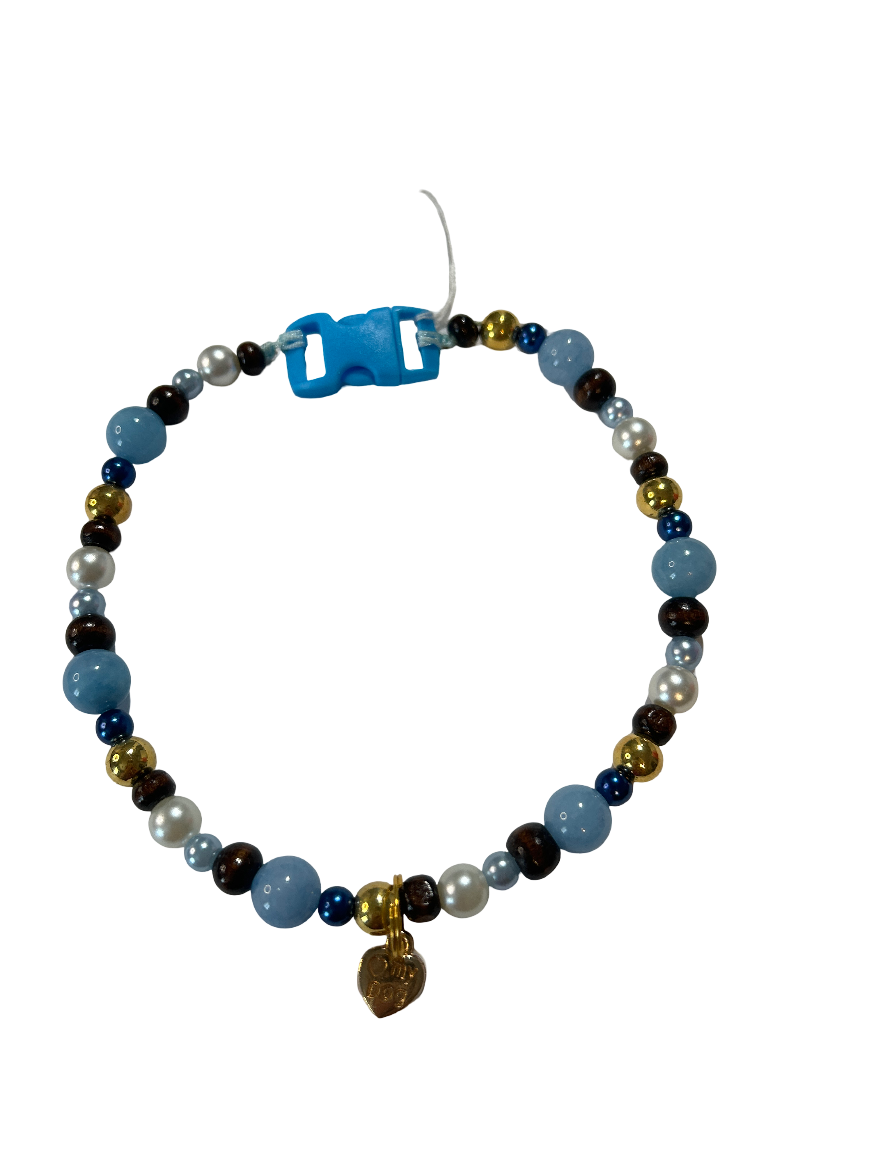 Collier chien fil nylon 12.5 pouces aigue marine