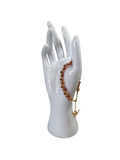 Bracelet tressé cornaline, pierre de soleil et pierre de sable d’or